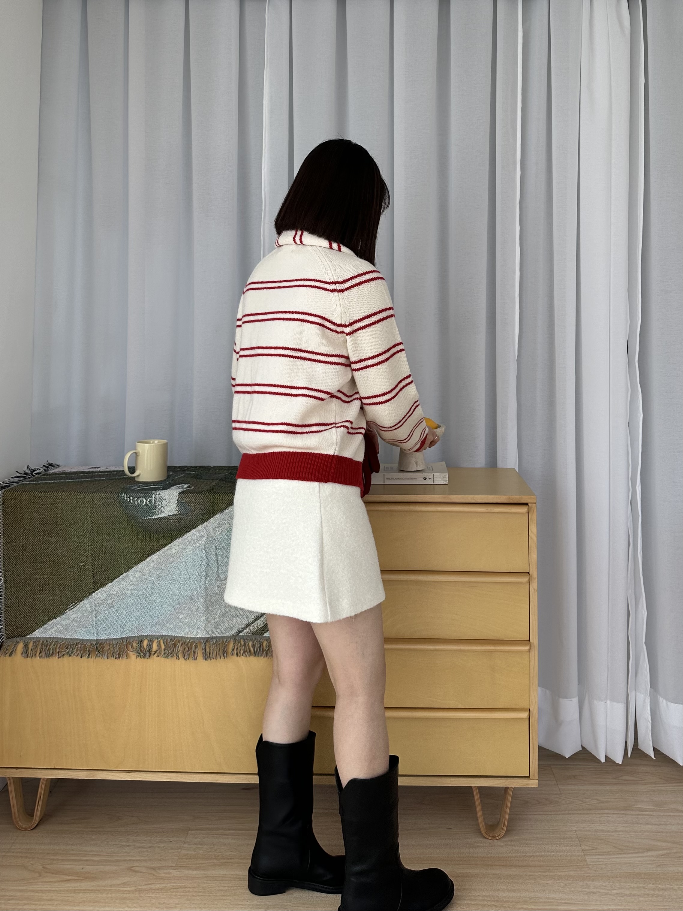 R05 SET條紋圍巾組針織衣4