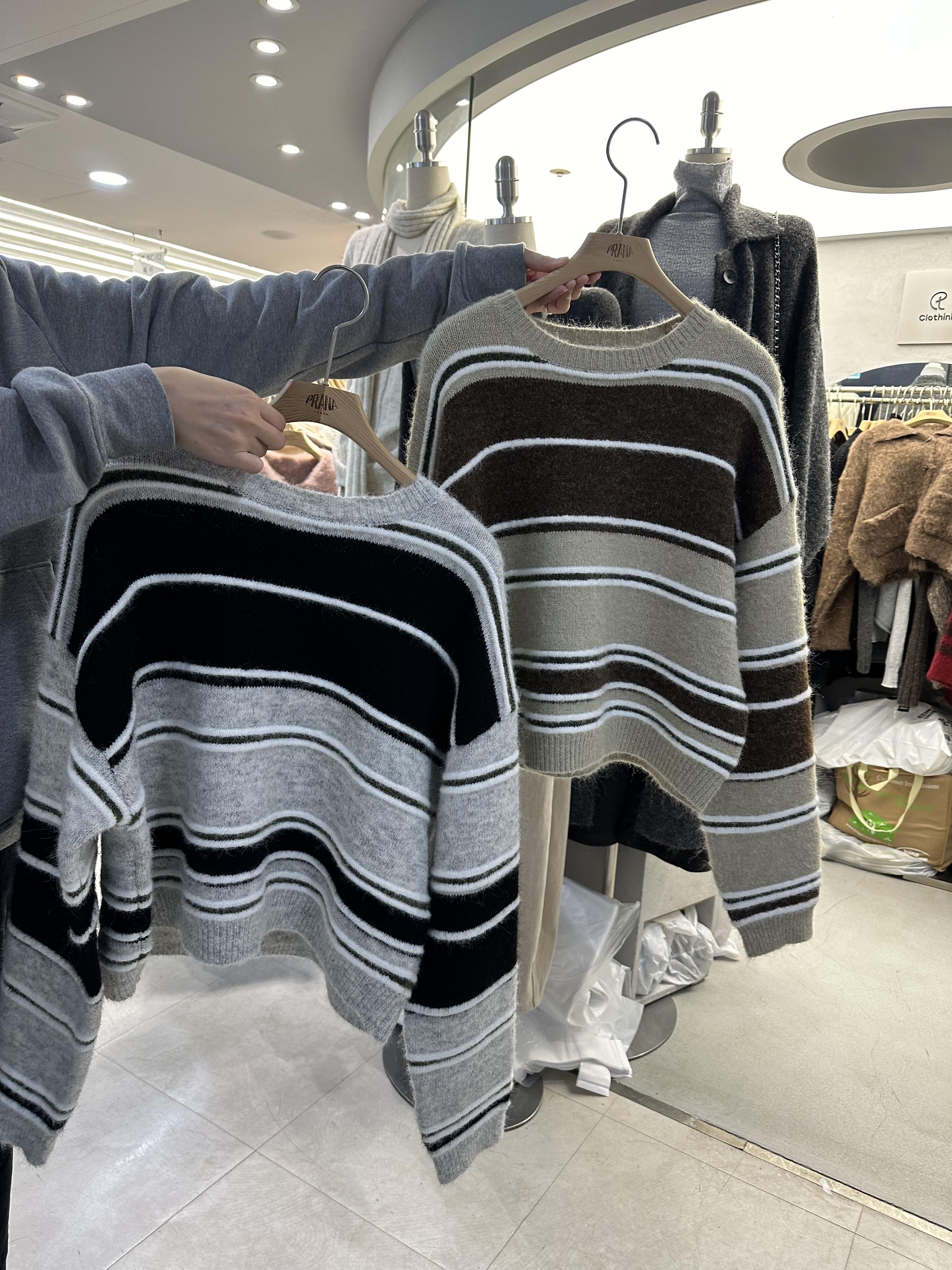 KR19 立體條紋針織上衣3