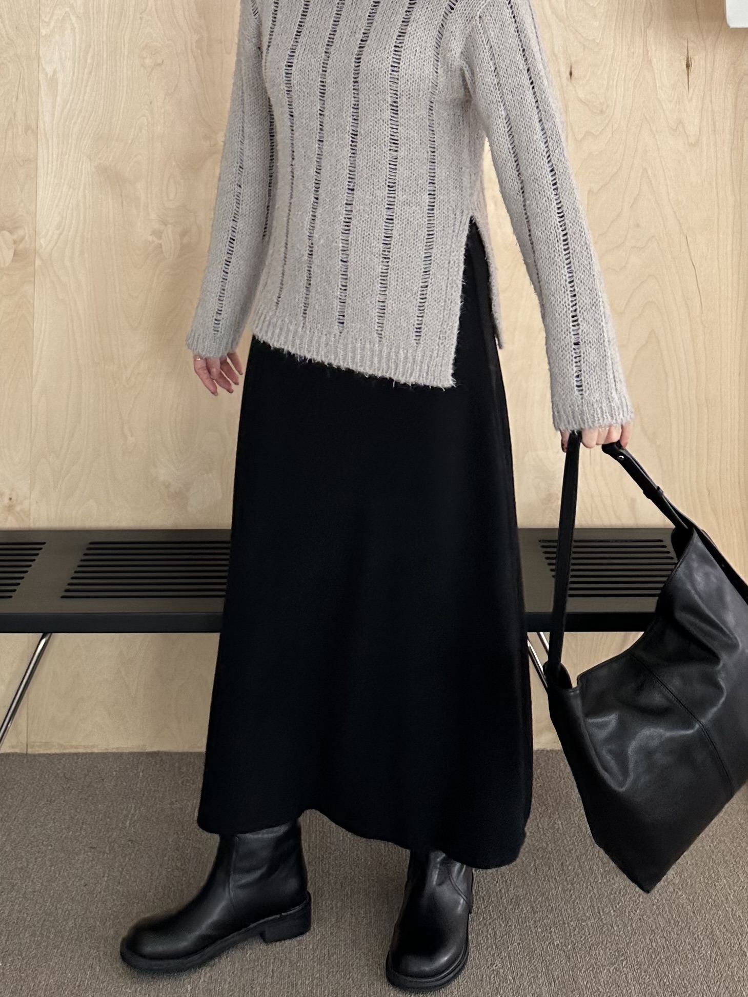 R20 側開衩直紋針織上衣6