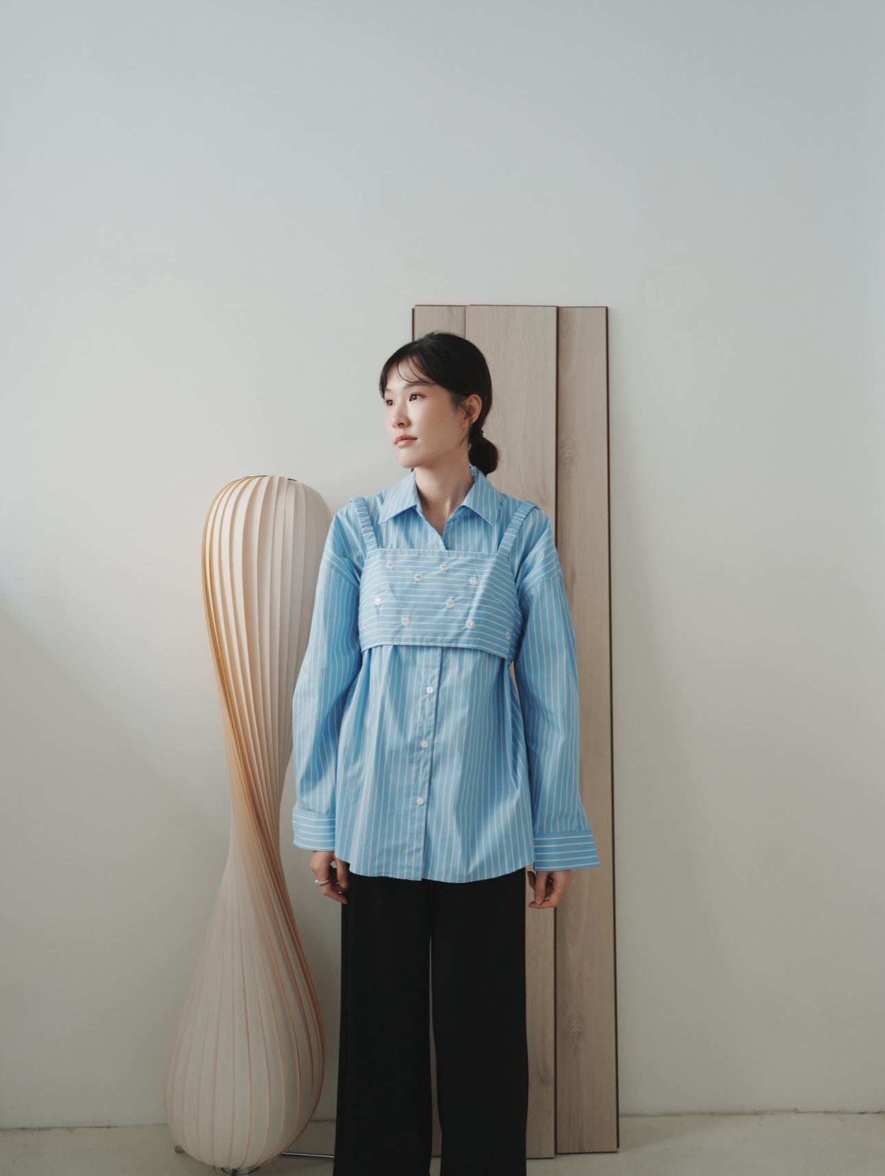 V13 直紋亮片花朵襯衣(SET)4