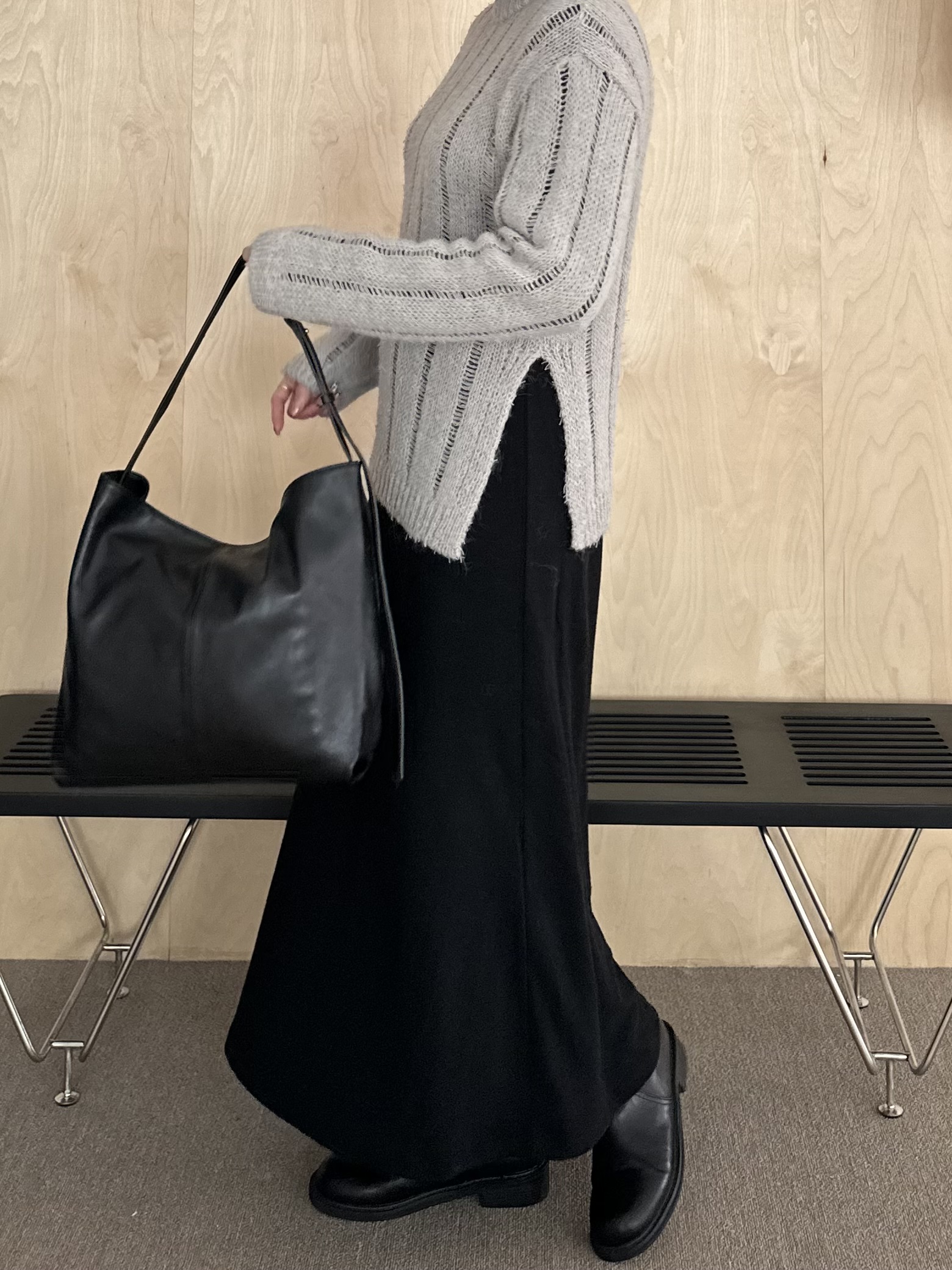 R20 側開衩直紋針織上衣3