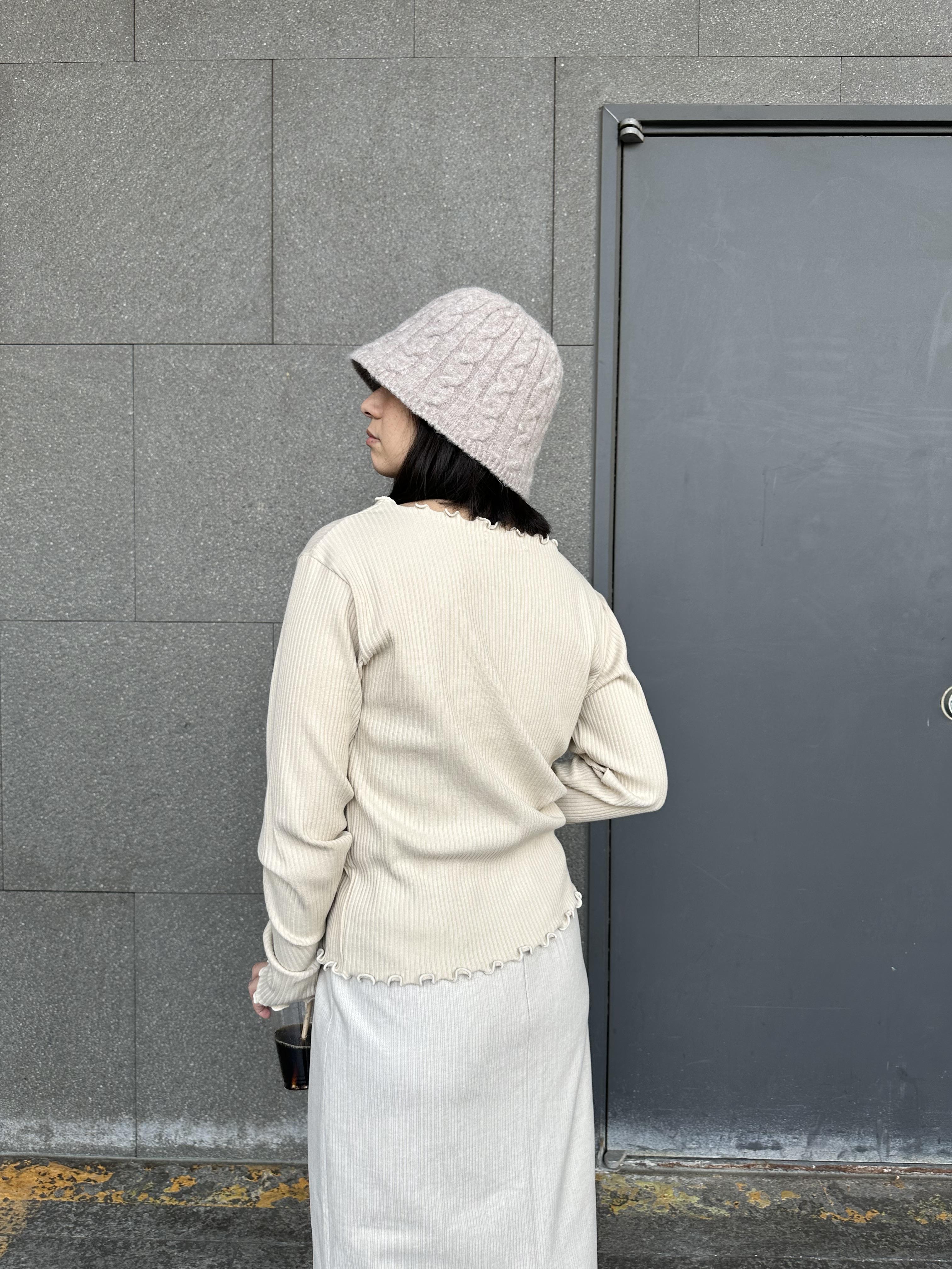 X19 麻花編織圓頂奶油線帽6