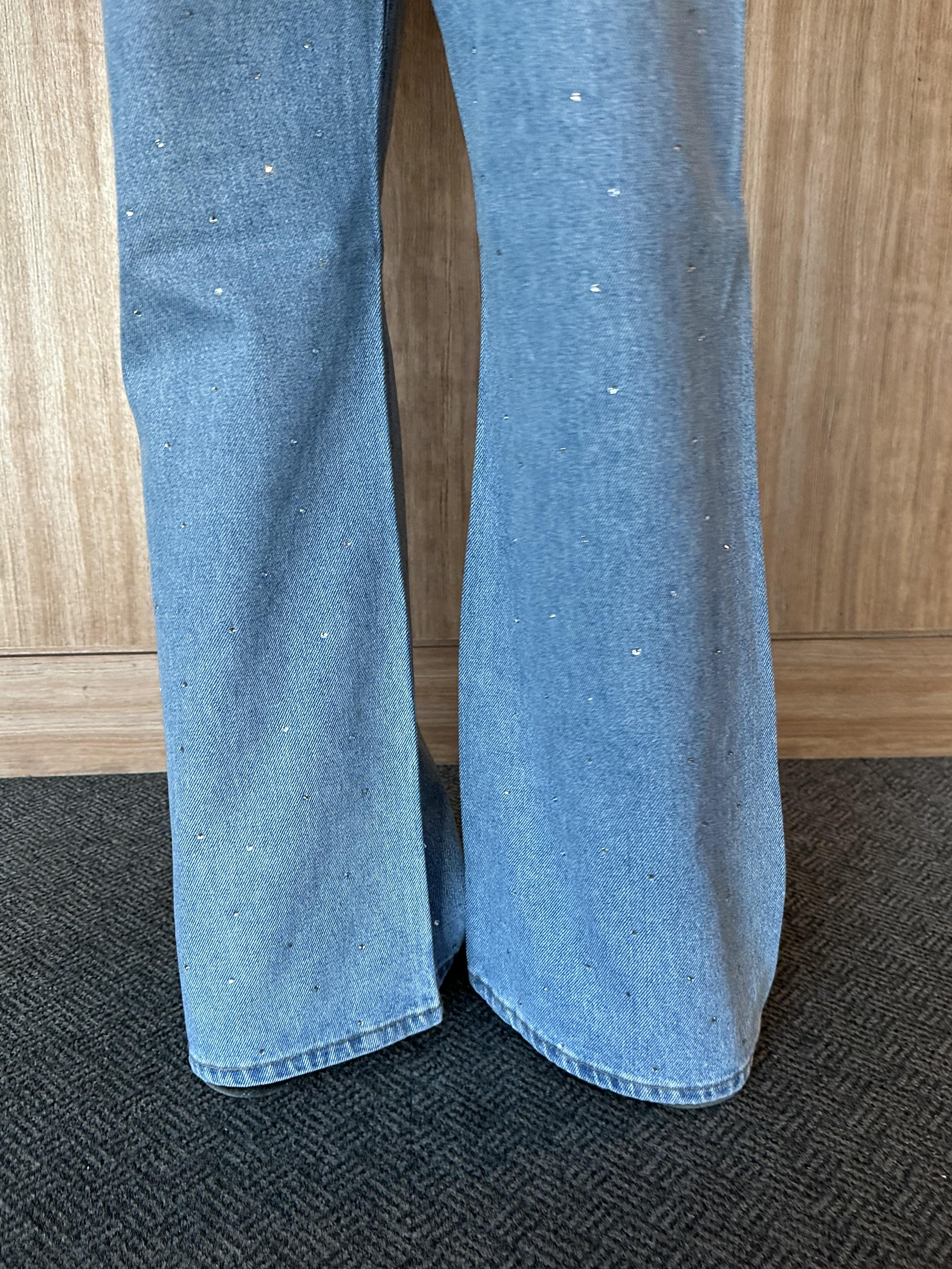 KR03 鑽石拼接直筒丹寧褲12