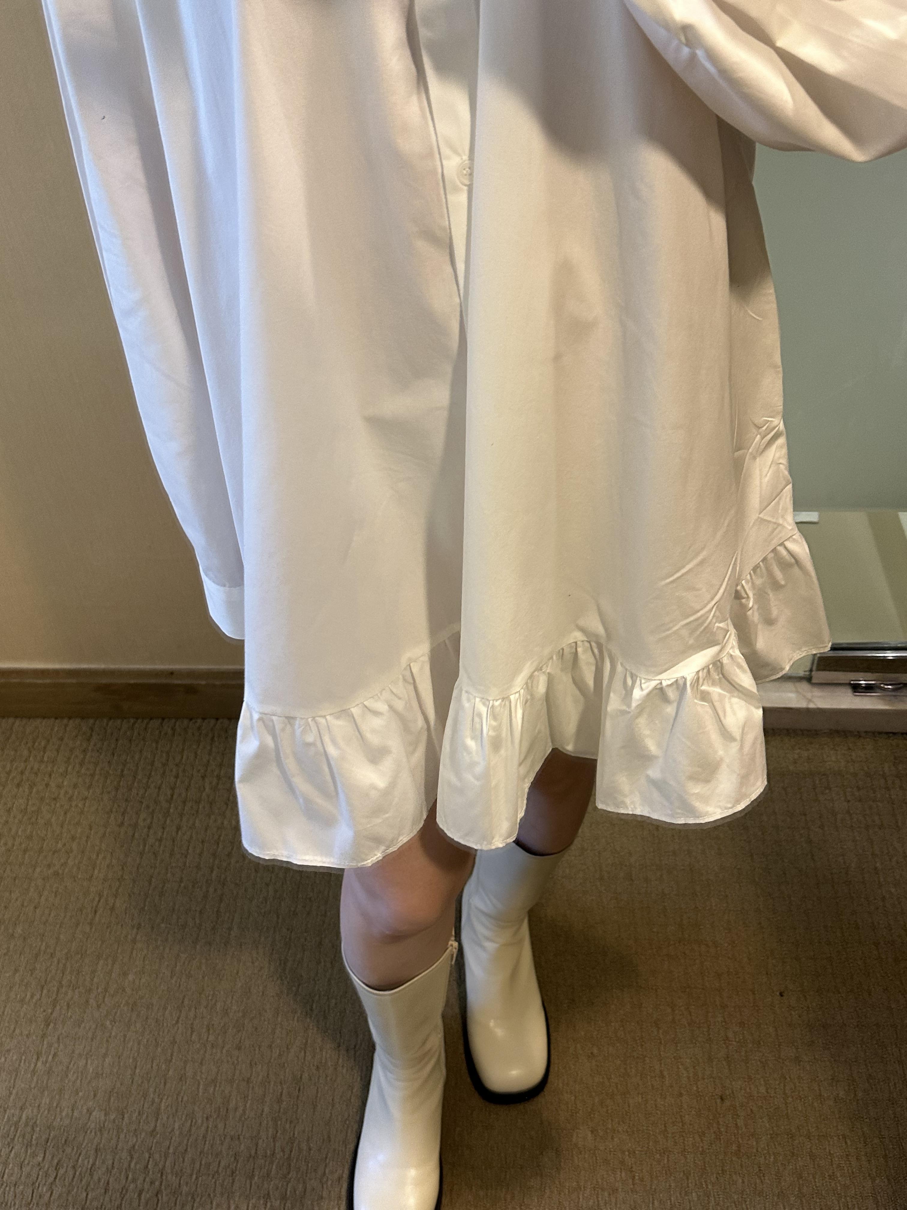 B08 荷葉拼接襯衫式洋裝7