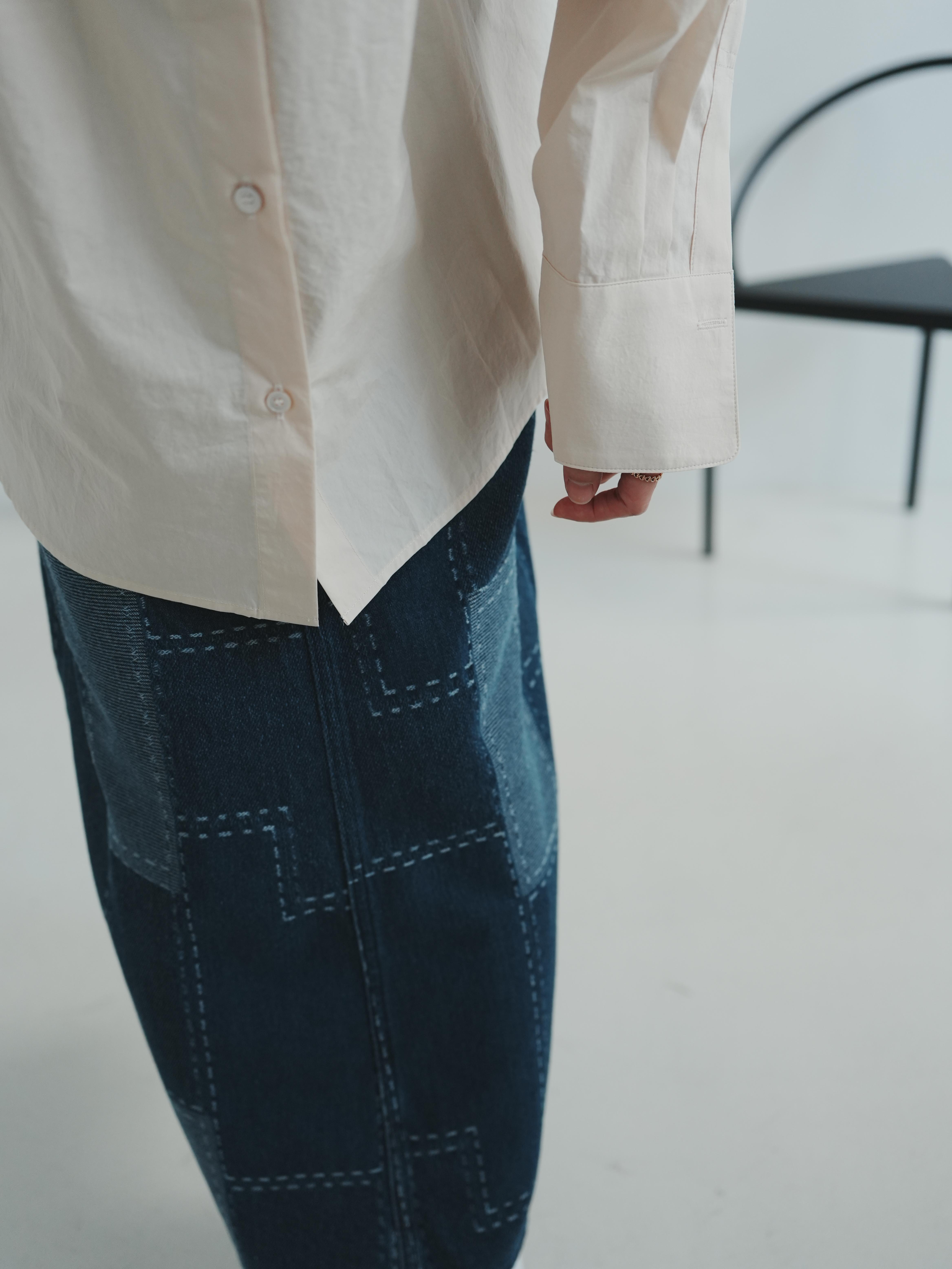 V04 單寧拼接半身裙2