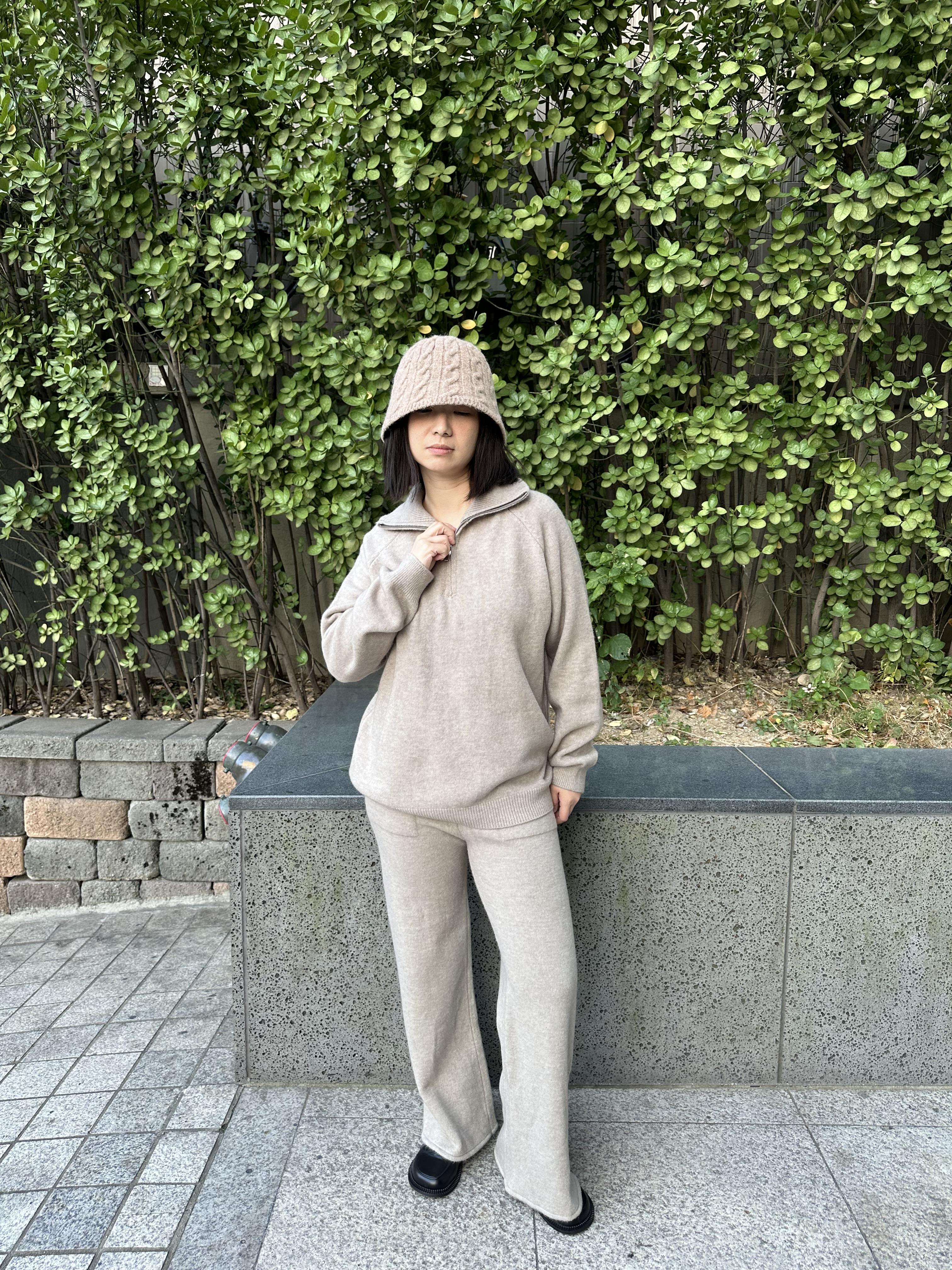 X19 麻花編織圓頂奶油線帽10