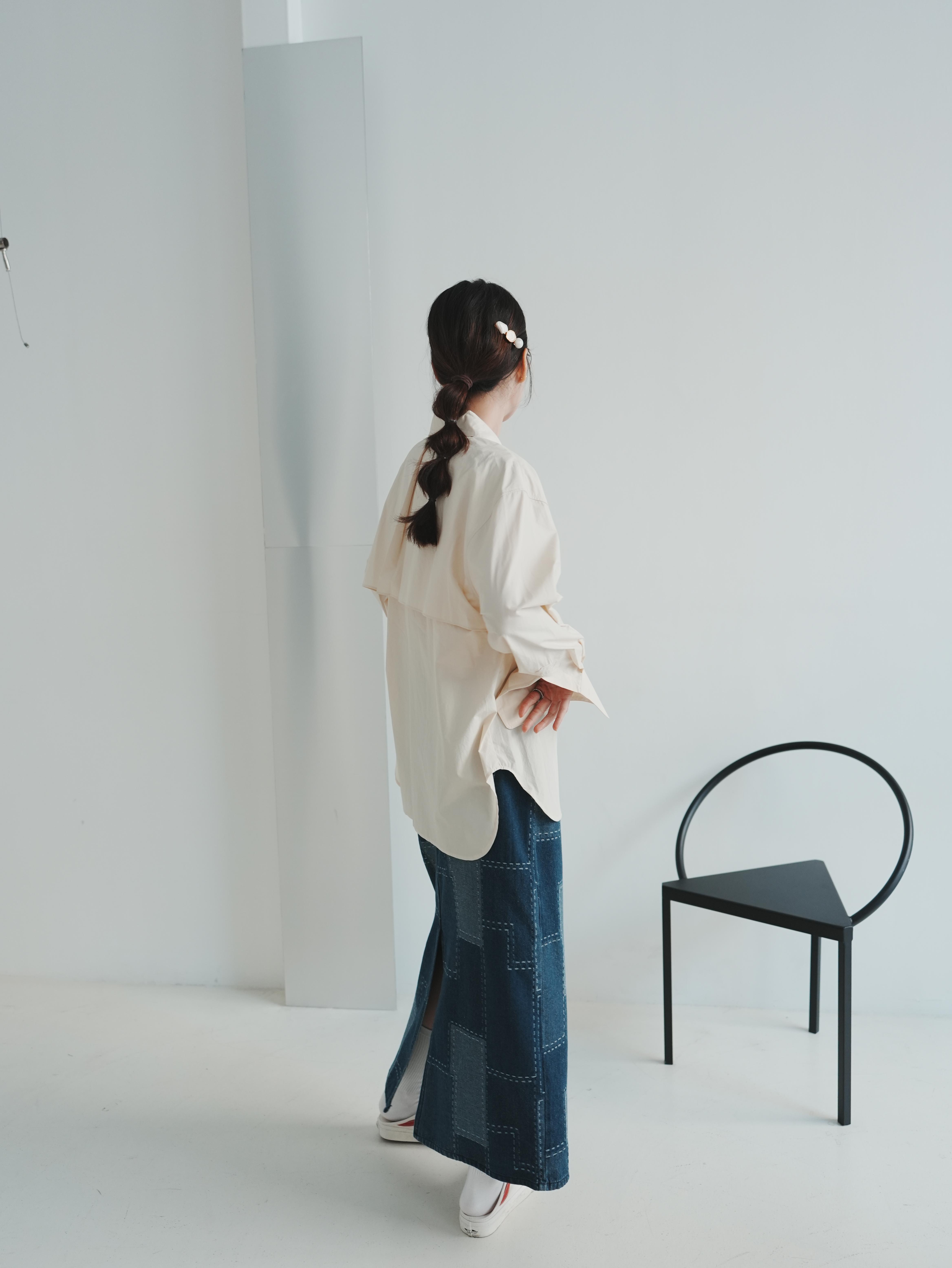 V04 單寧拼接半身裙5