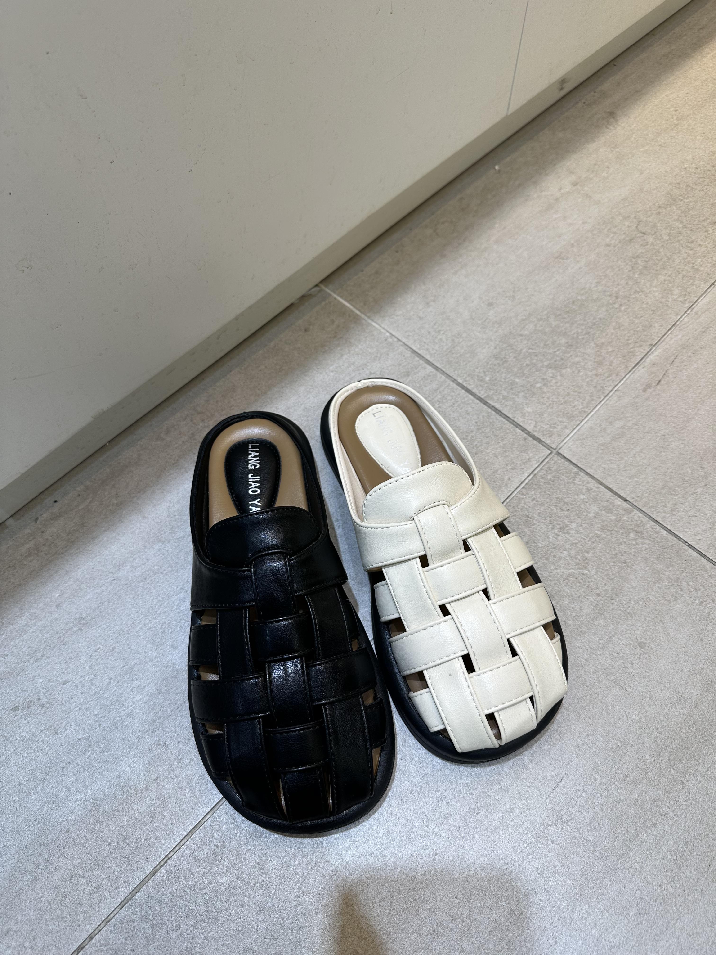 KR04 菠蘿編織穆勒拖鞋