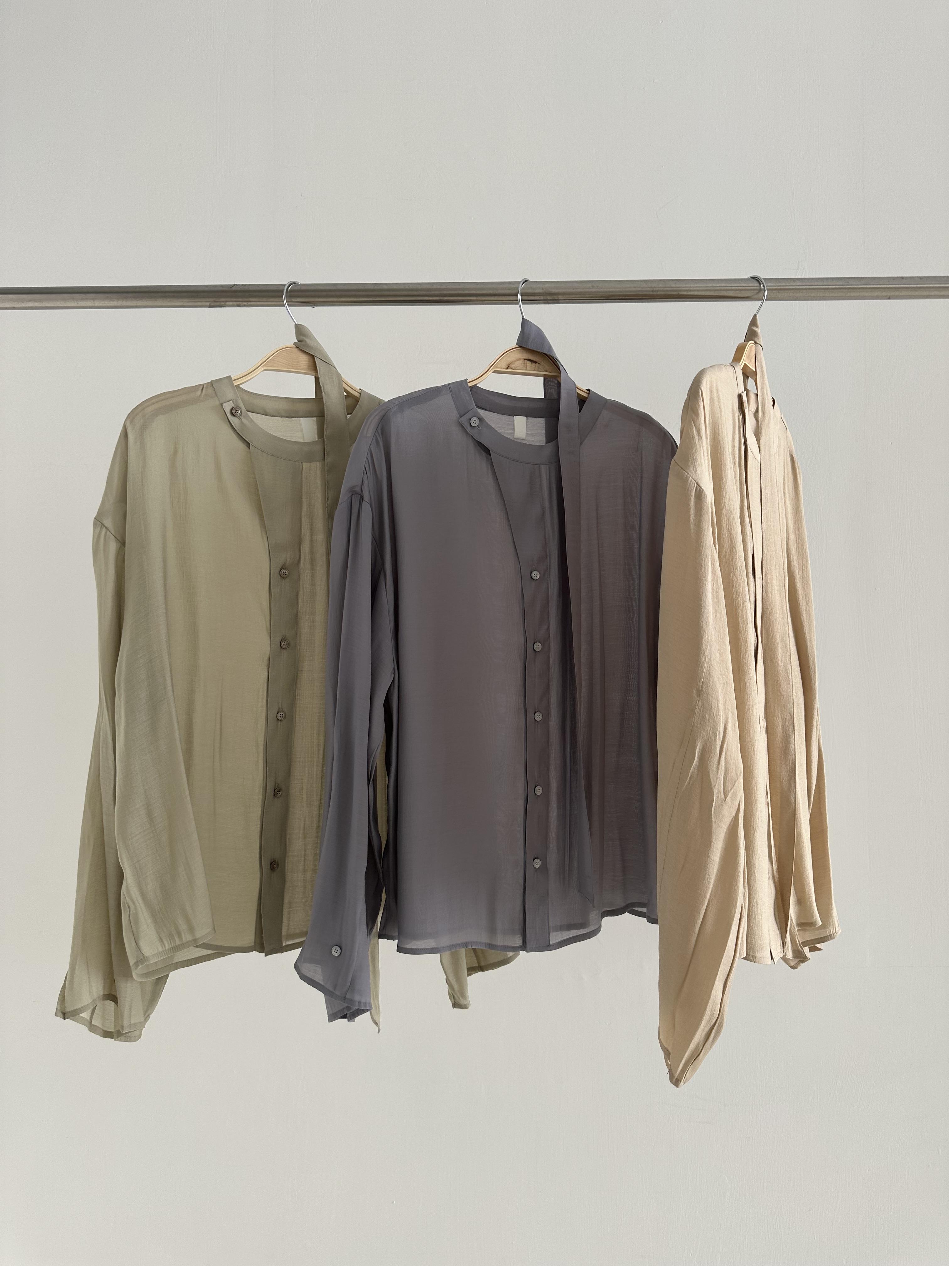 J09 圓領斜釦綁帶上衣10