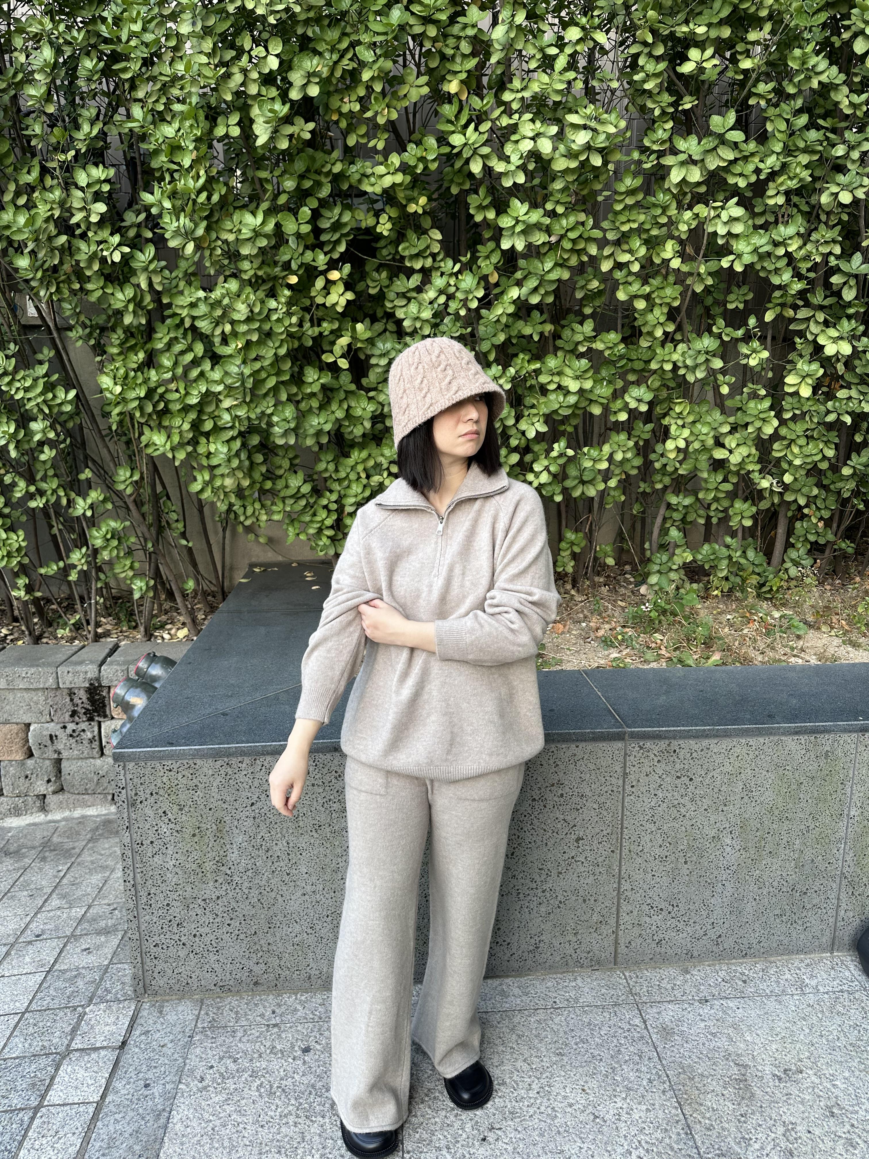 X19 麻花編織圓頂奶油線帽8