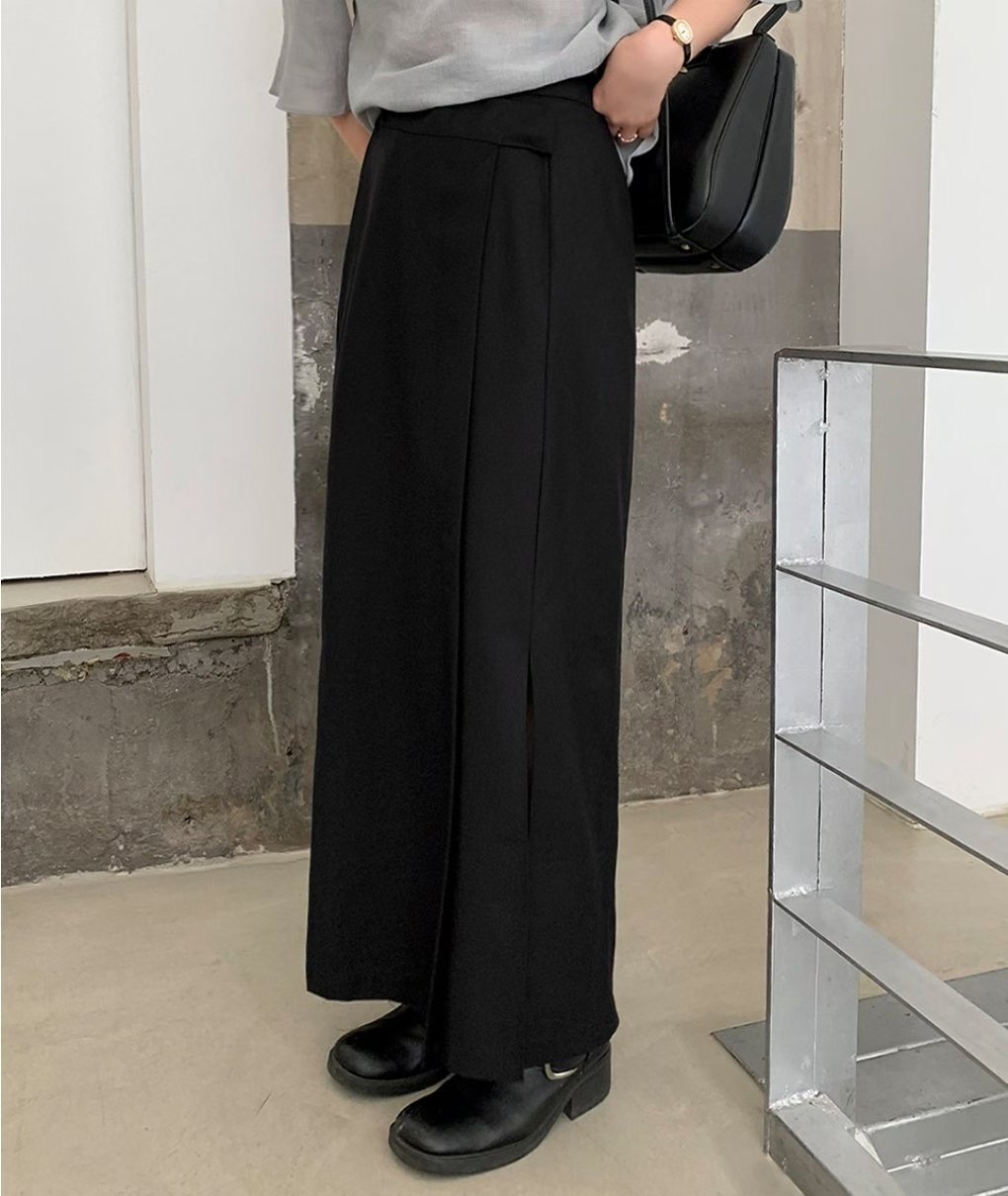 KR06 斜釦式側開衩半身裙9