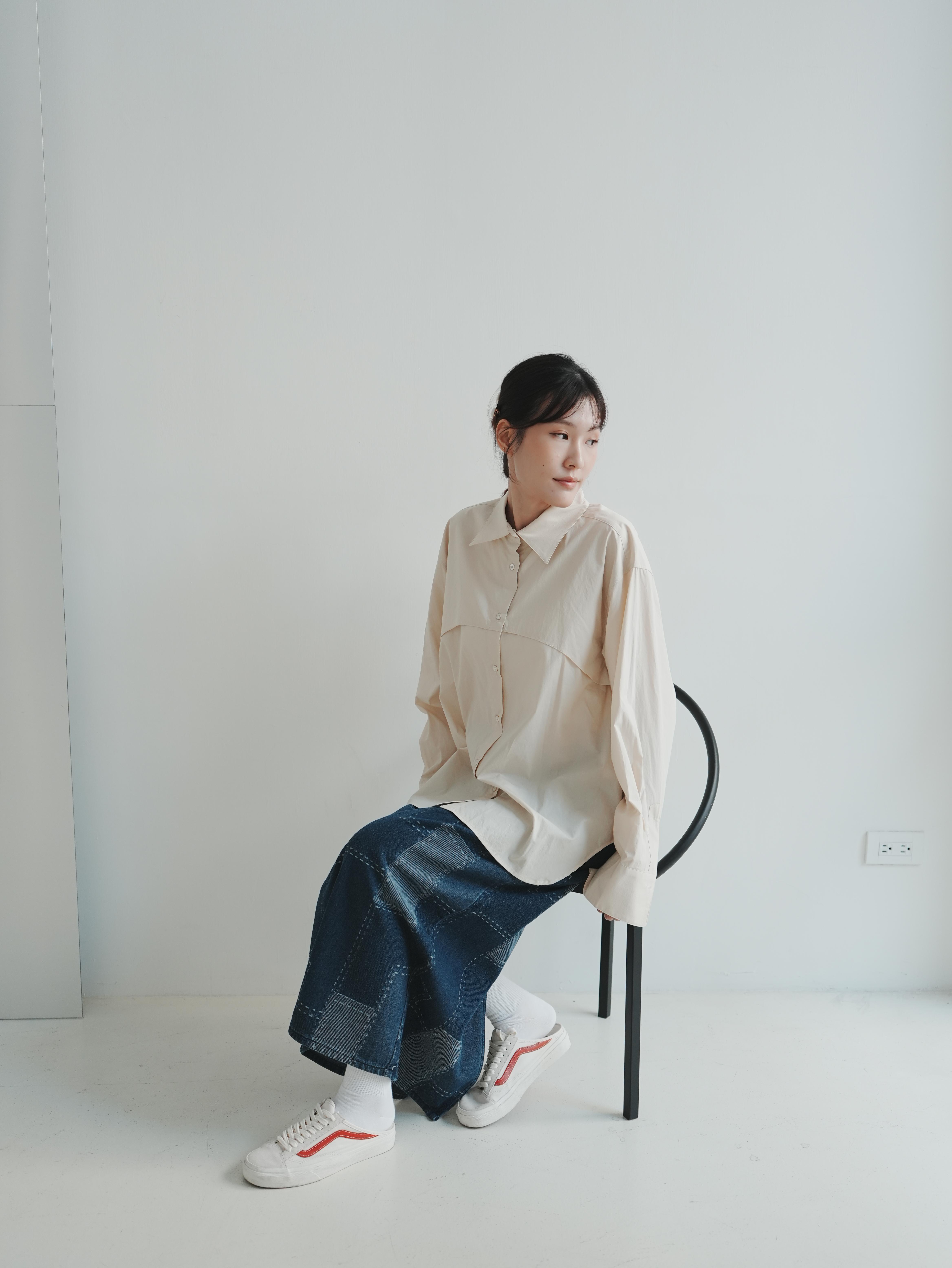 V04 單寧拼接半身裙6