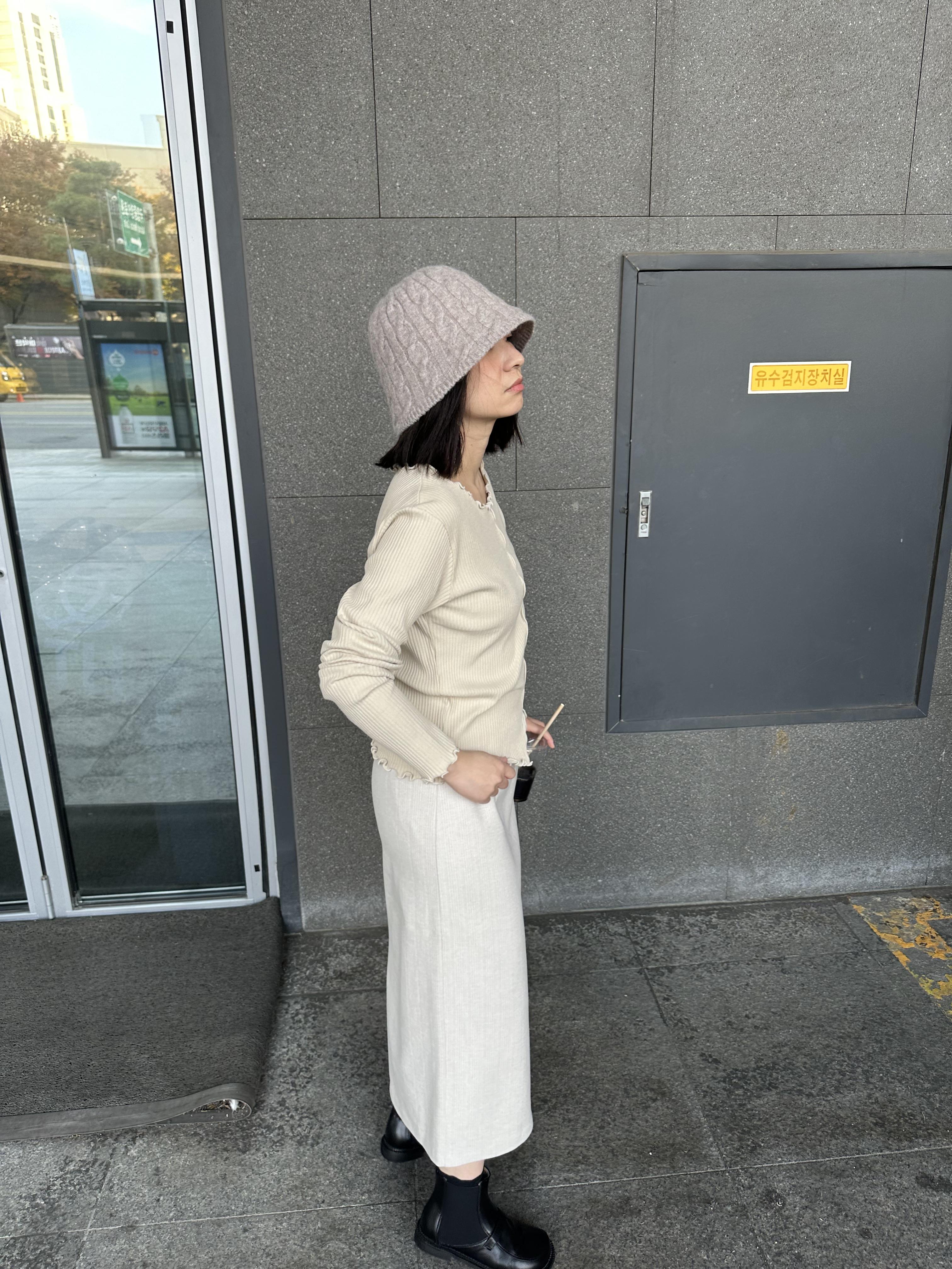 X19 麻花編織圓頂奶油線帽3