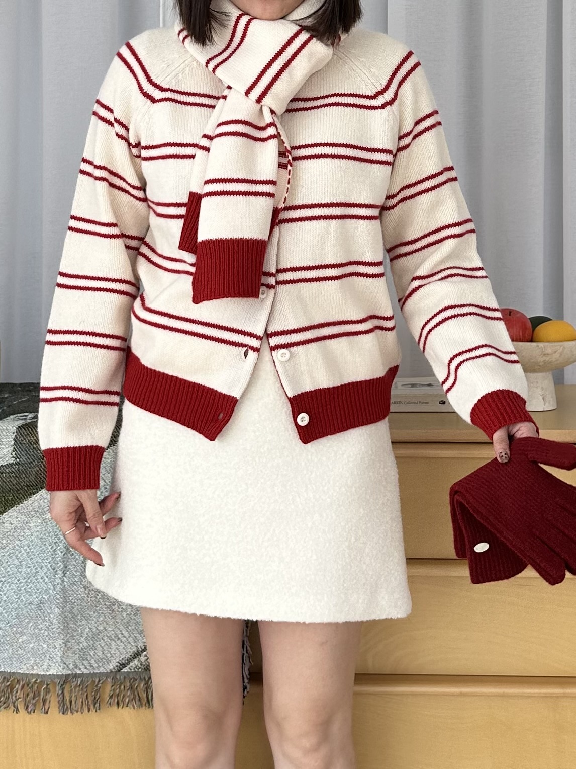 R05 SET條紋圍巾組針織衣3