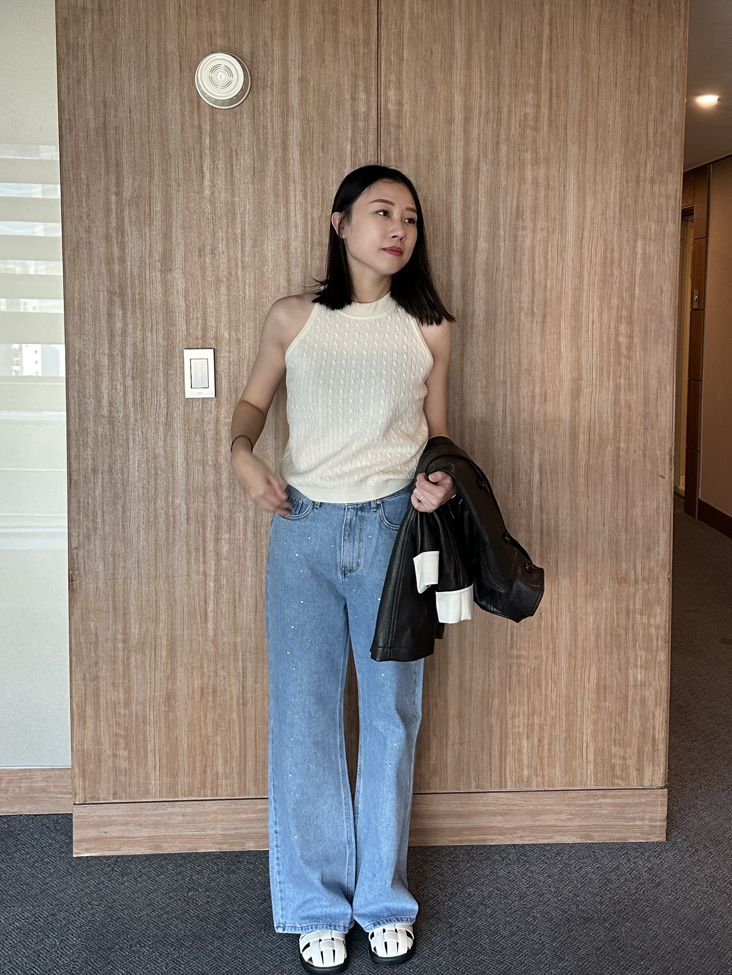 KR03 鑽石拼接直筒丹寧褲10