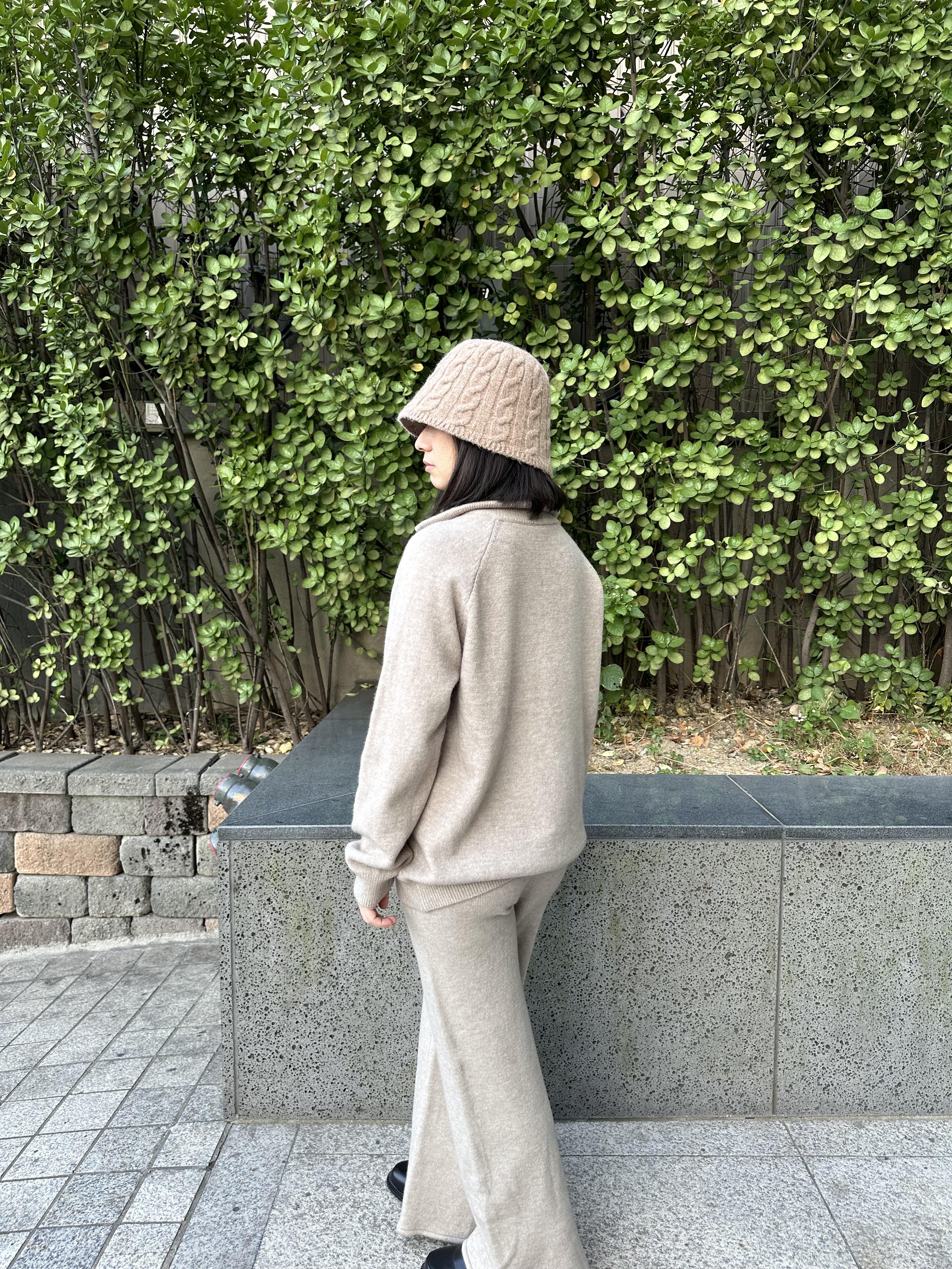 X19 麻花編織圓頂奶油線帽9