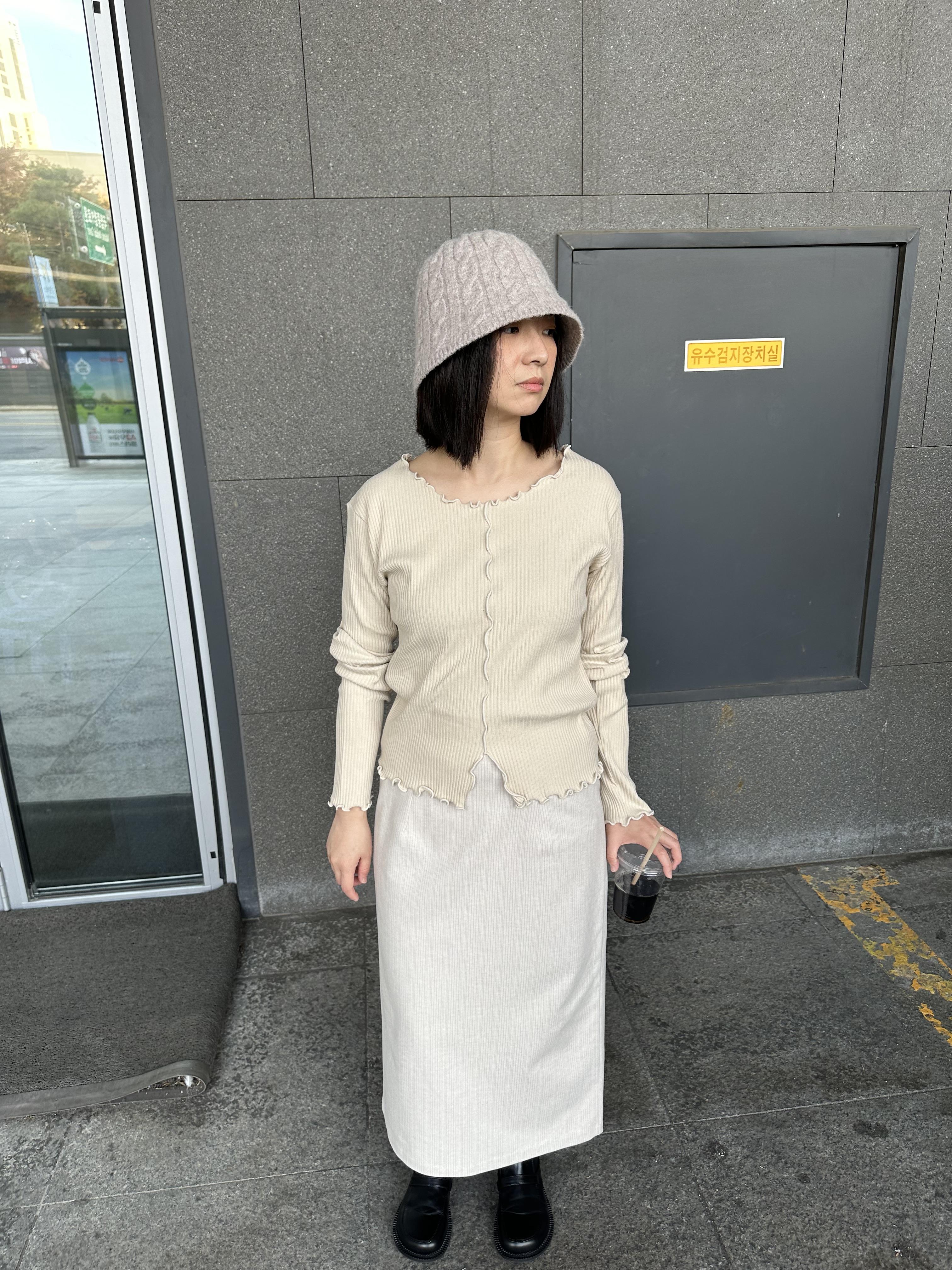 X19 麻花編織圓頂奶油線帽2