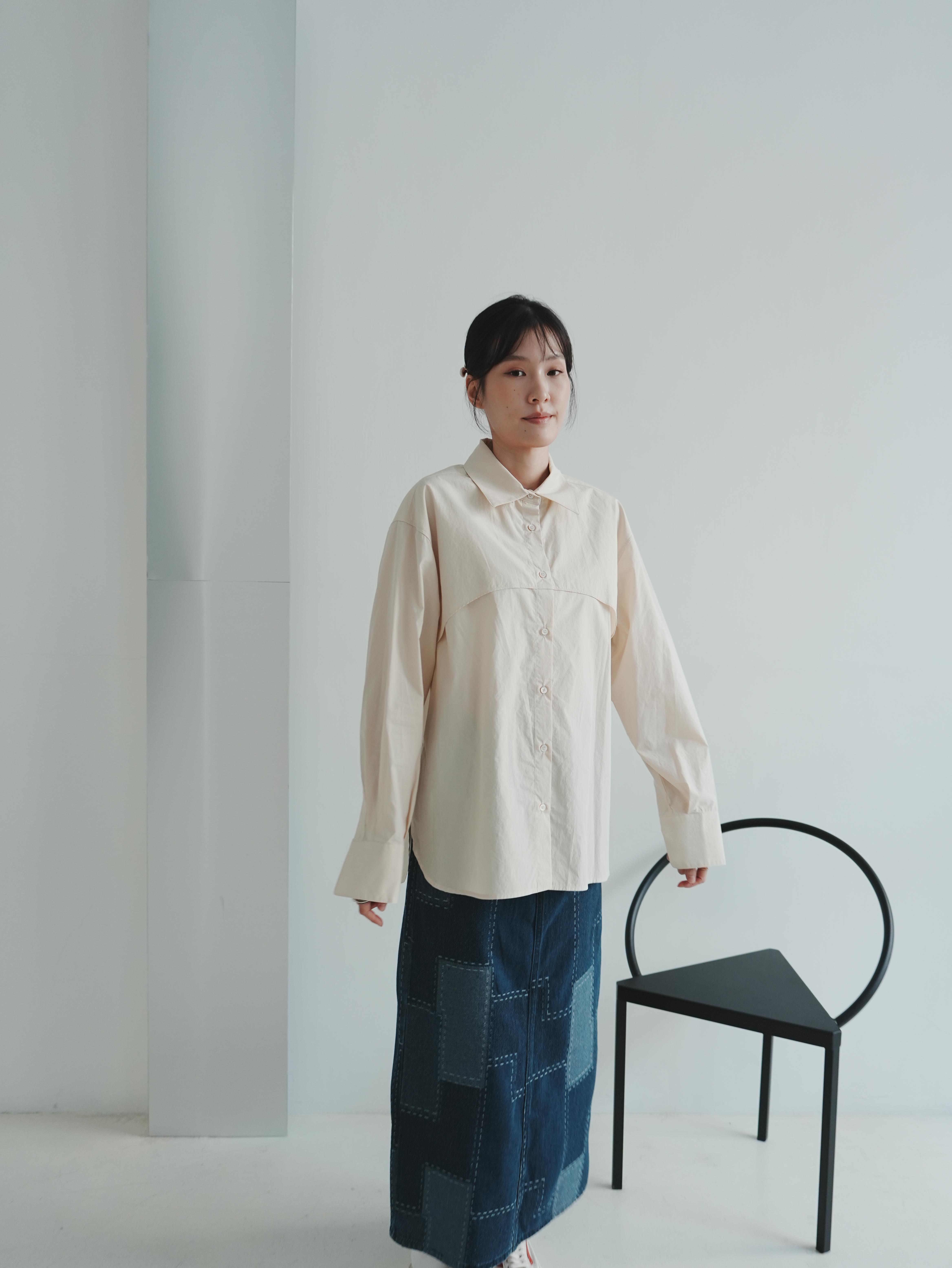 V04 單寧拼接半身裙3