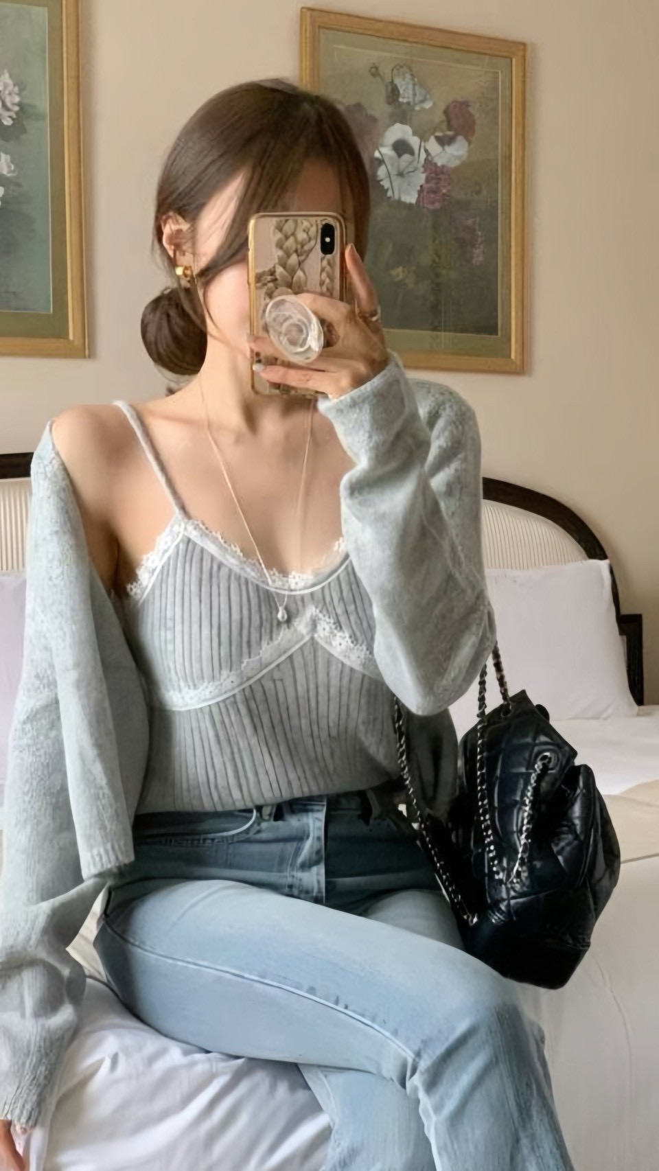 （客訂勿下單）蕾絲滾邊背心+開襟罩衫SET