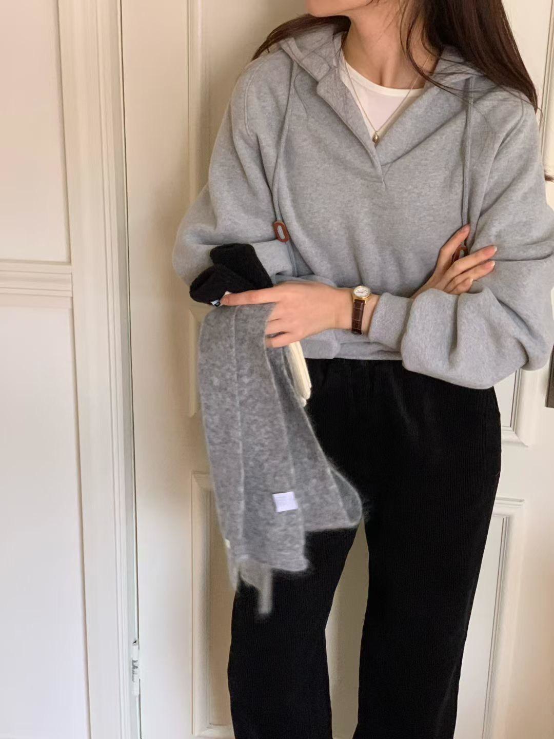 休閒半開連帽衛衣