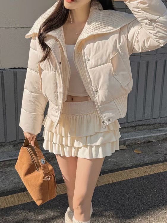 回歸🔥拼接坑紋防水羽絨外套