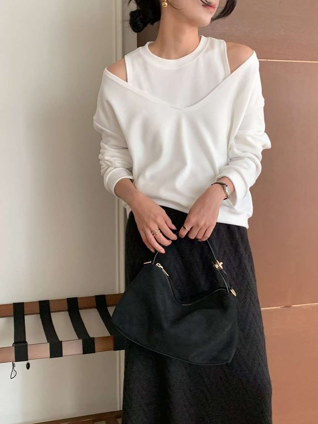 (客訂勿下單）兩件組｜圓領背心+ V領衛衣SET