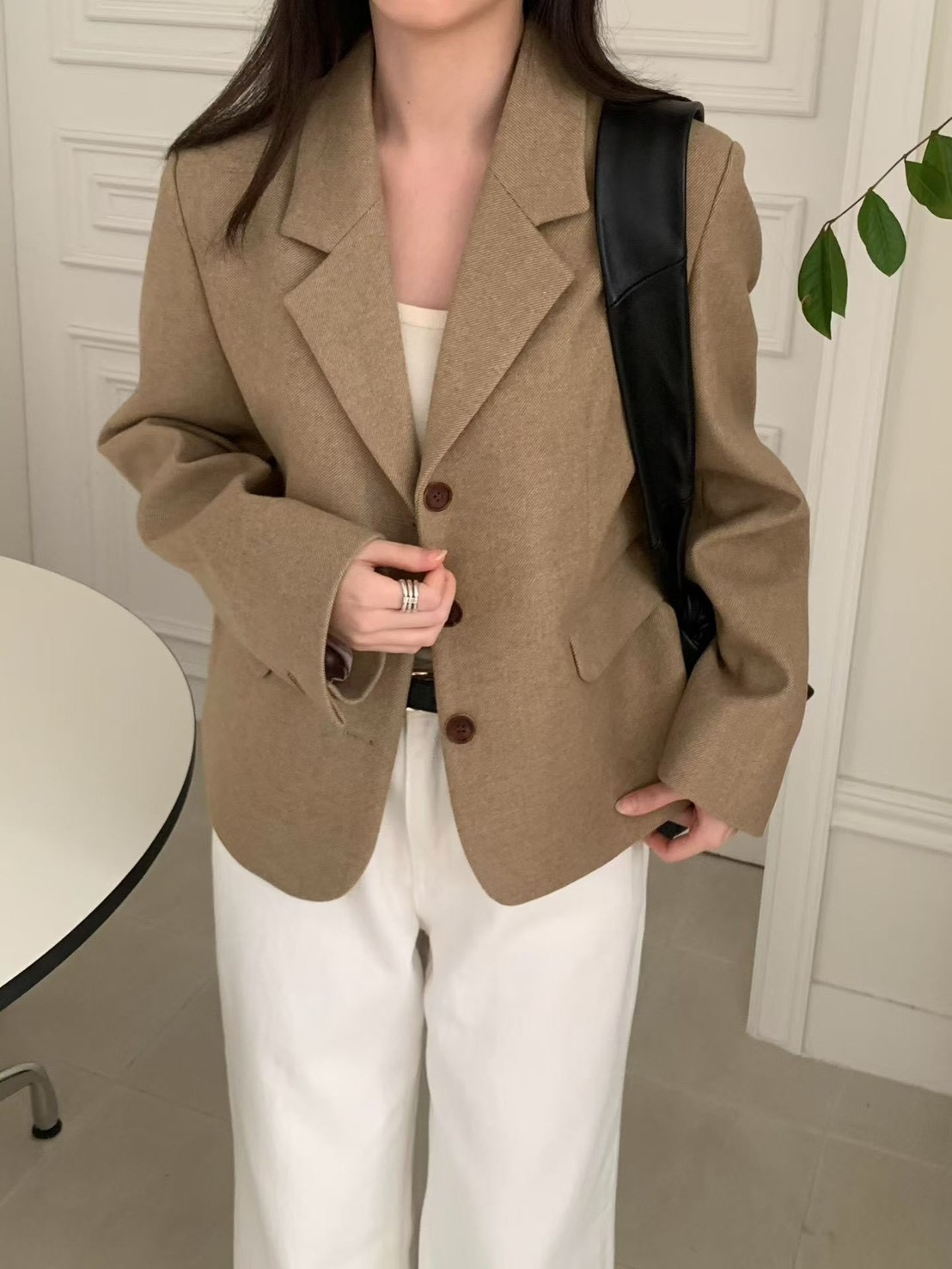 刀領微短板羊毛50%西裝外套