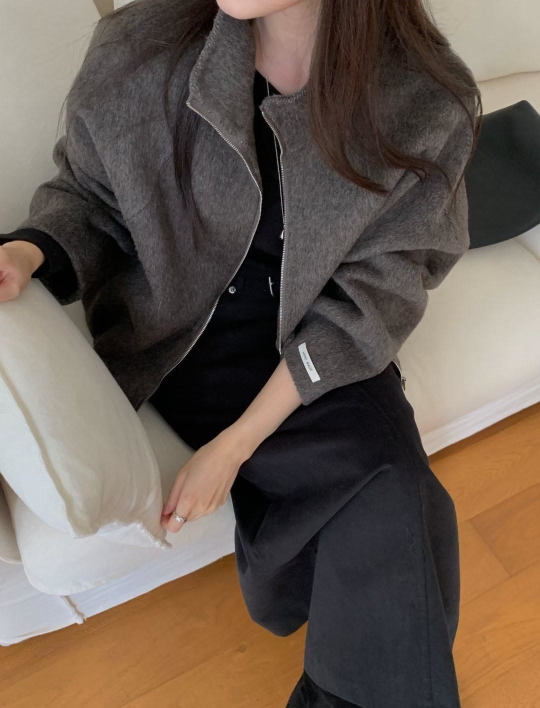 保暖拉鍊手工大衣