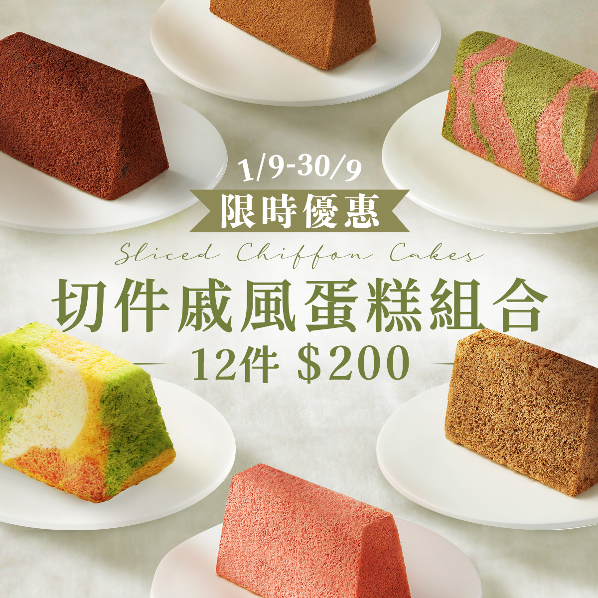 切件戚風蛋糕組合 (12件) Sliced Chiffon Cake Set (12pcs)1