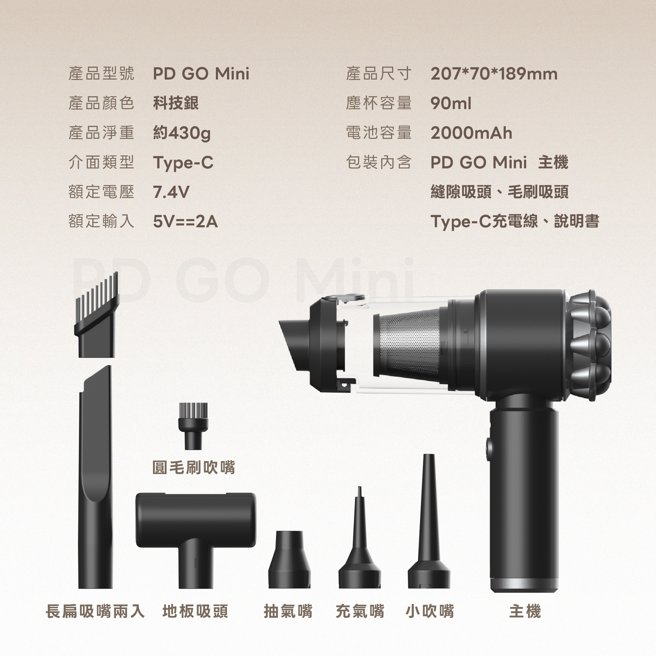 PD GO MINI 產品規格與盒裝配件