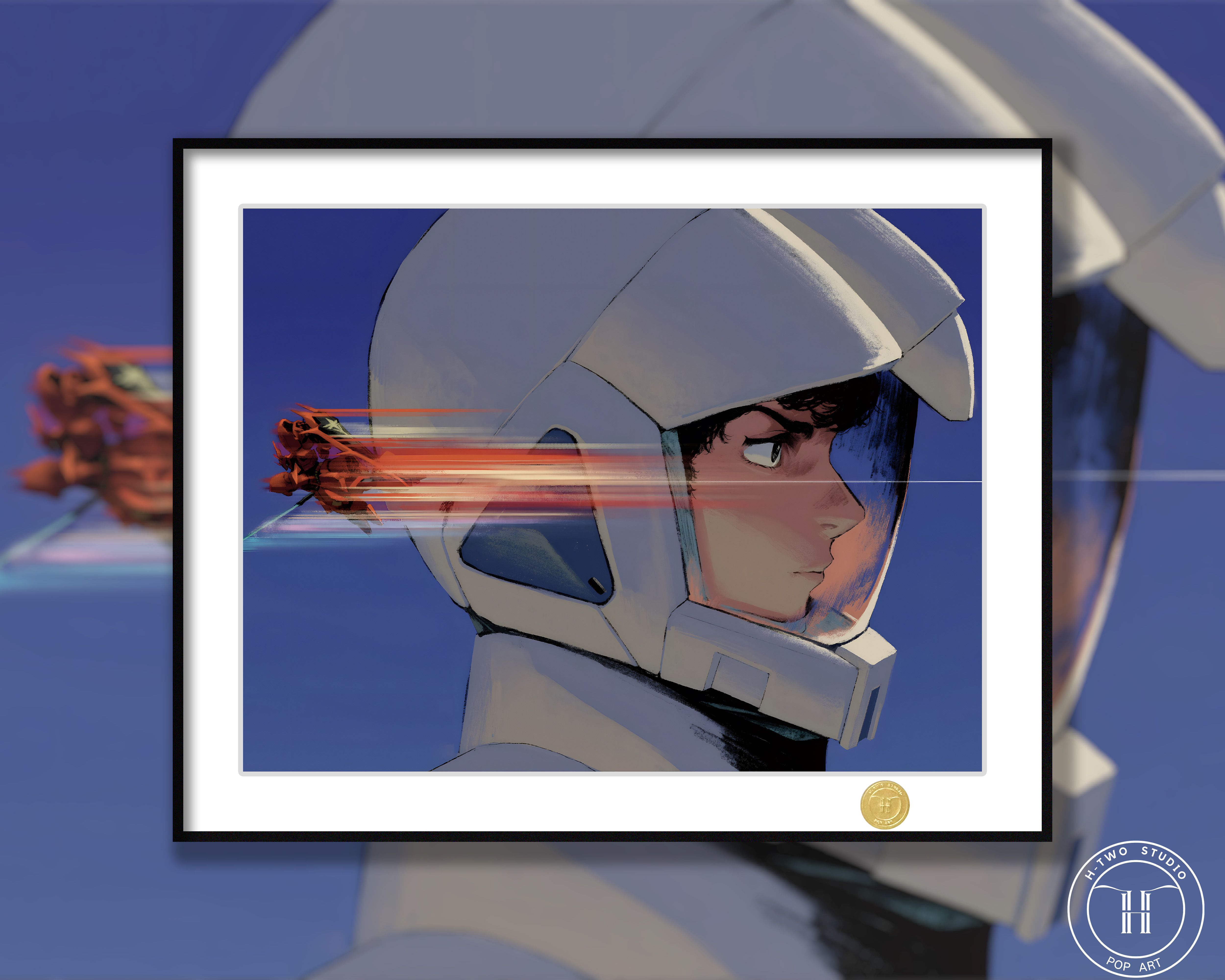 【週邊】H2工作室－機動戰士鋼彈 阿姆羅＆夏亞 裝飾畫