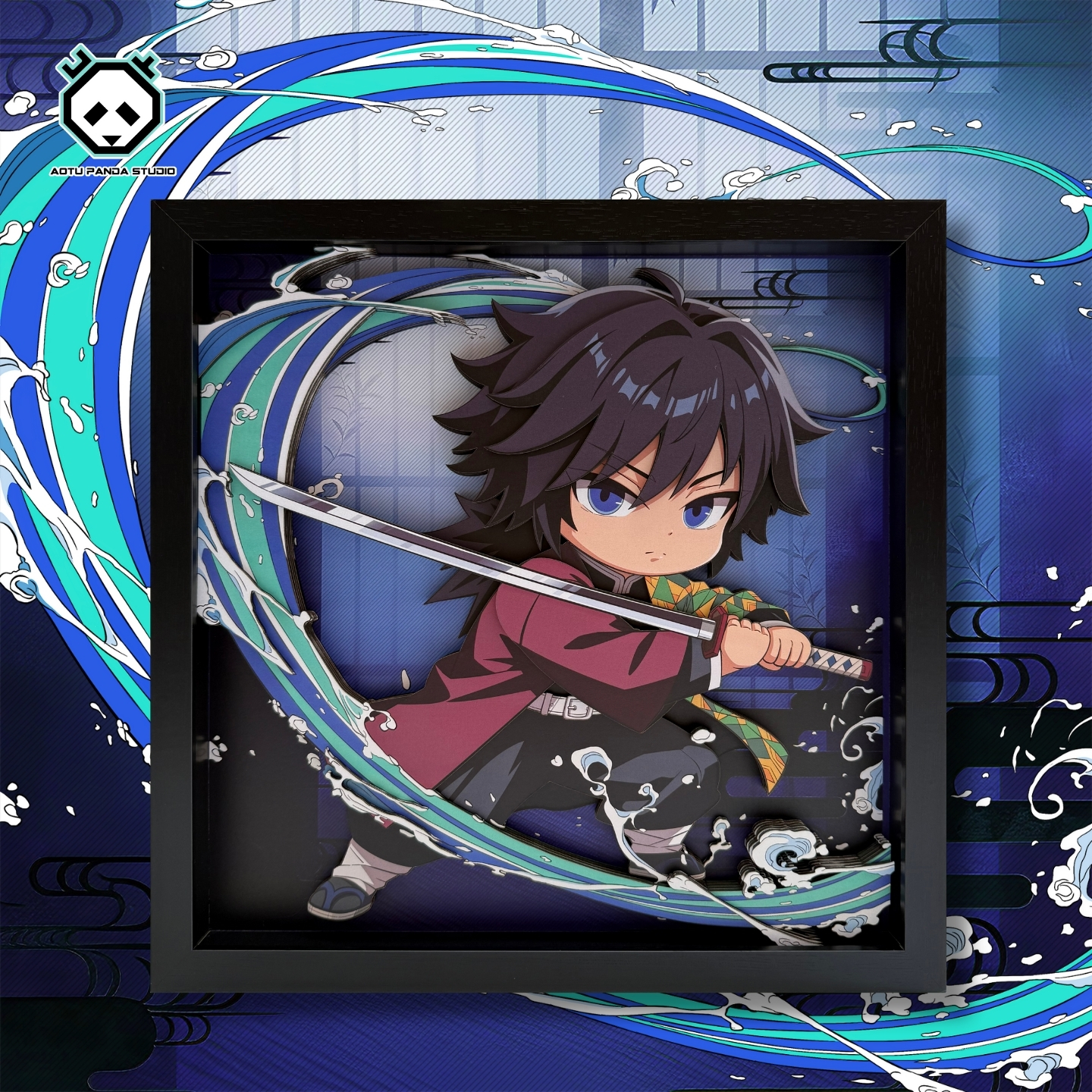 【週邊】凹凸Panda工作室－鬼滅之刃 無限城篇 富岡義勇 手工紙藝立體掛畫