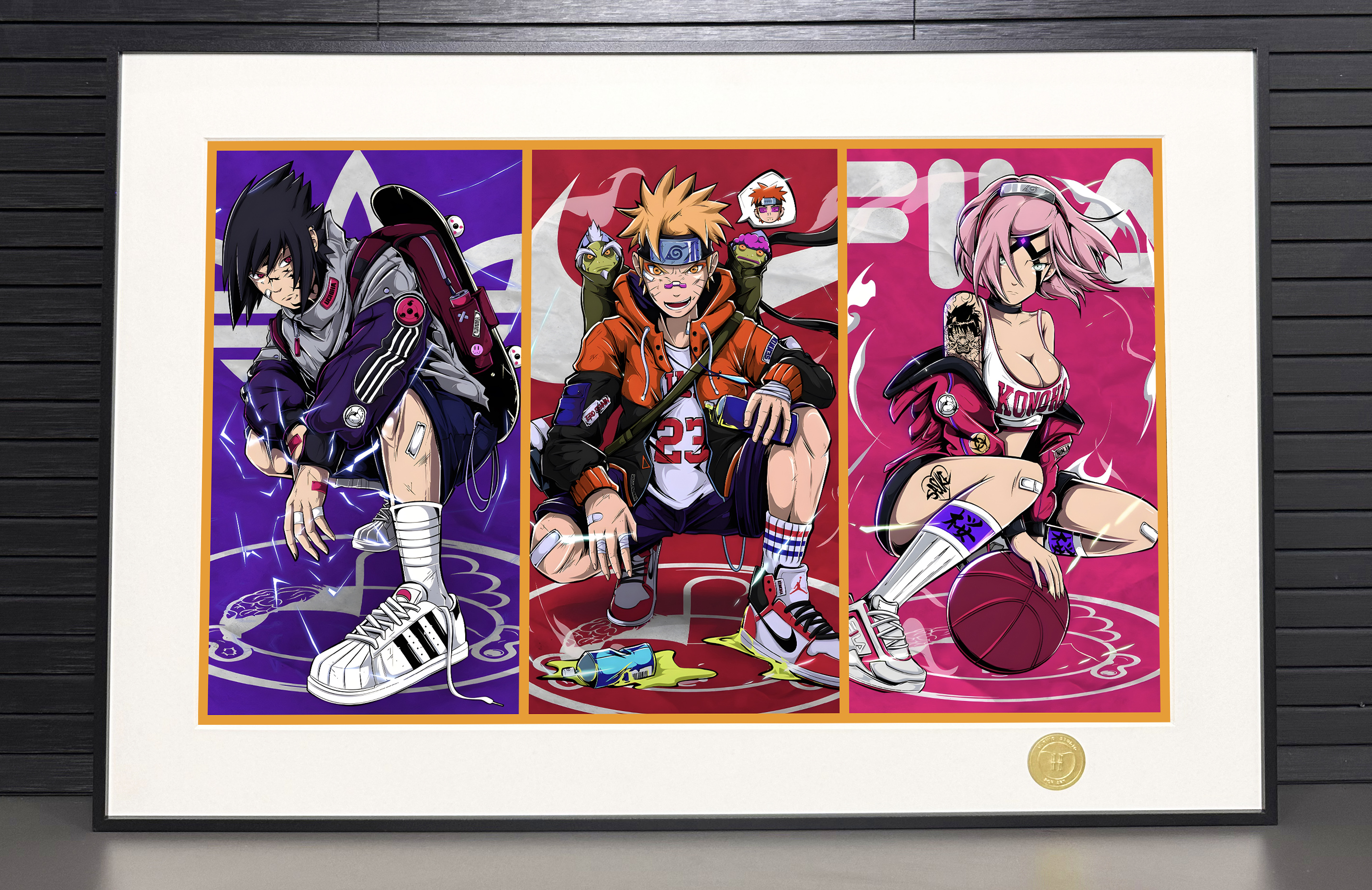 【週邊】H2工作室－火影忍者 嘻哈三人組 裝飾畫