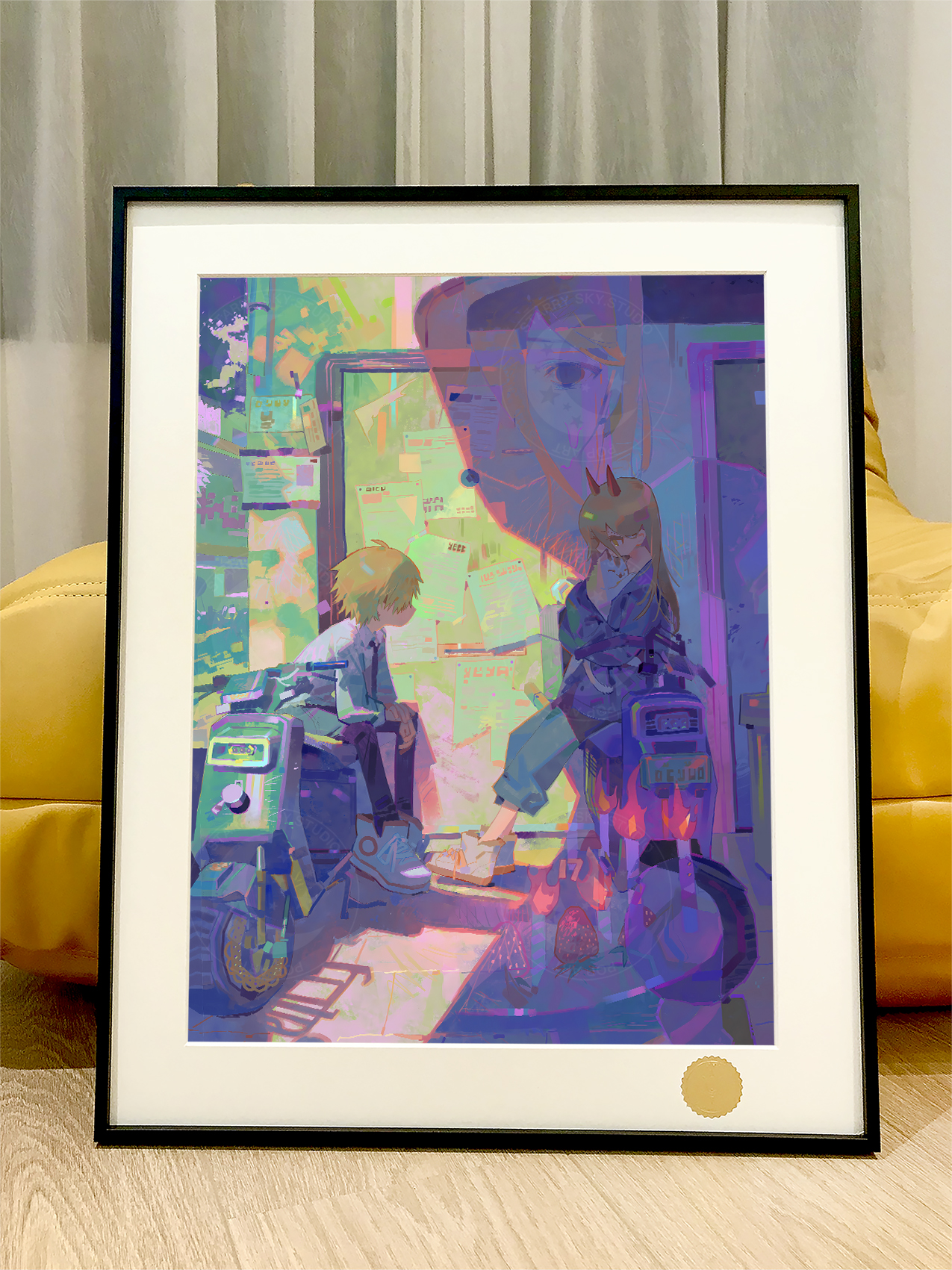 【週邊】星空工作室－鏈鋸人 小電次小帕瓦 裝飾畫