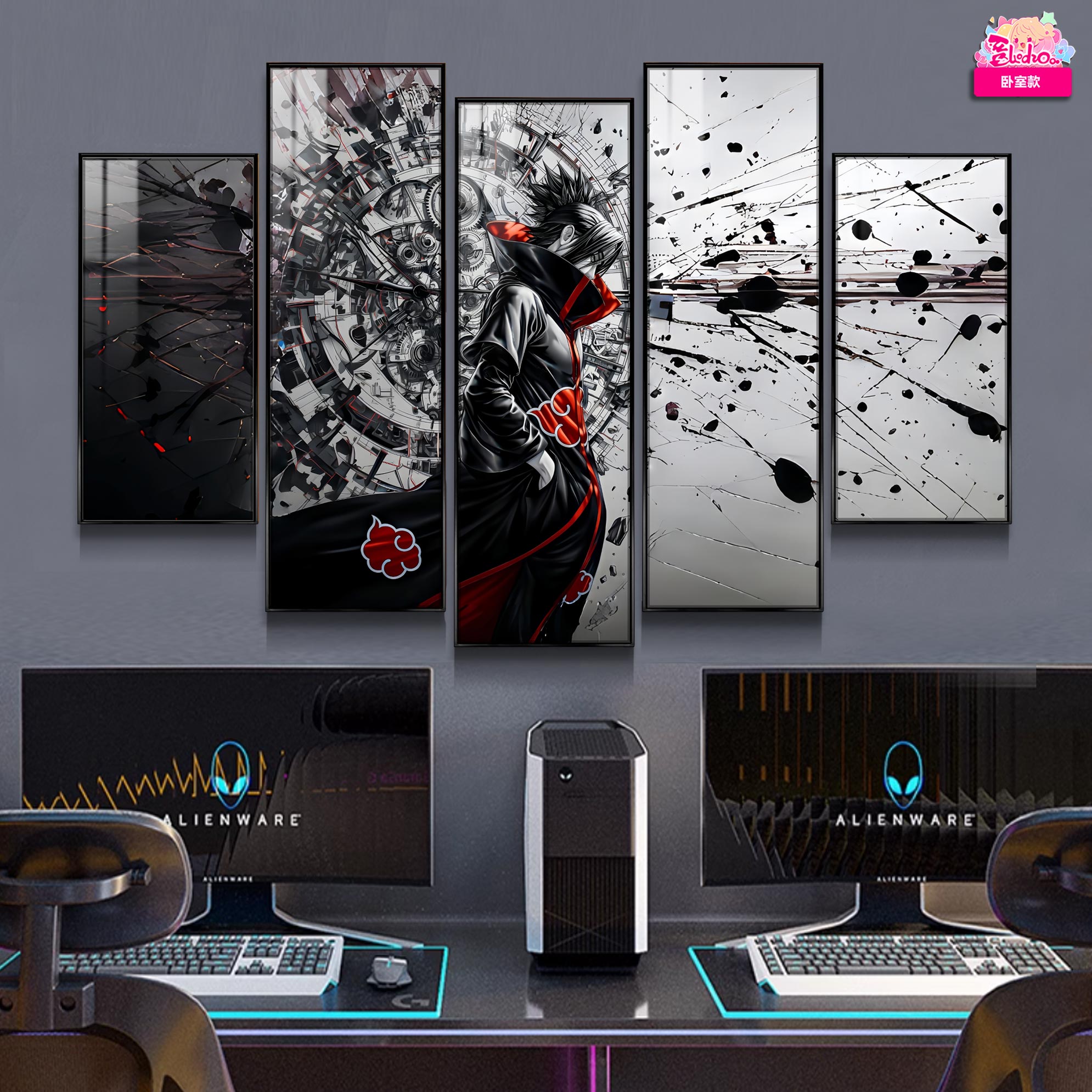 【週邊】阿喵畫社－火影忍者 曉組織 佐助 異形套組裝飾畫