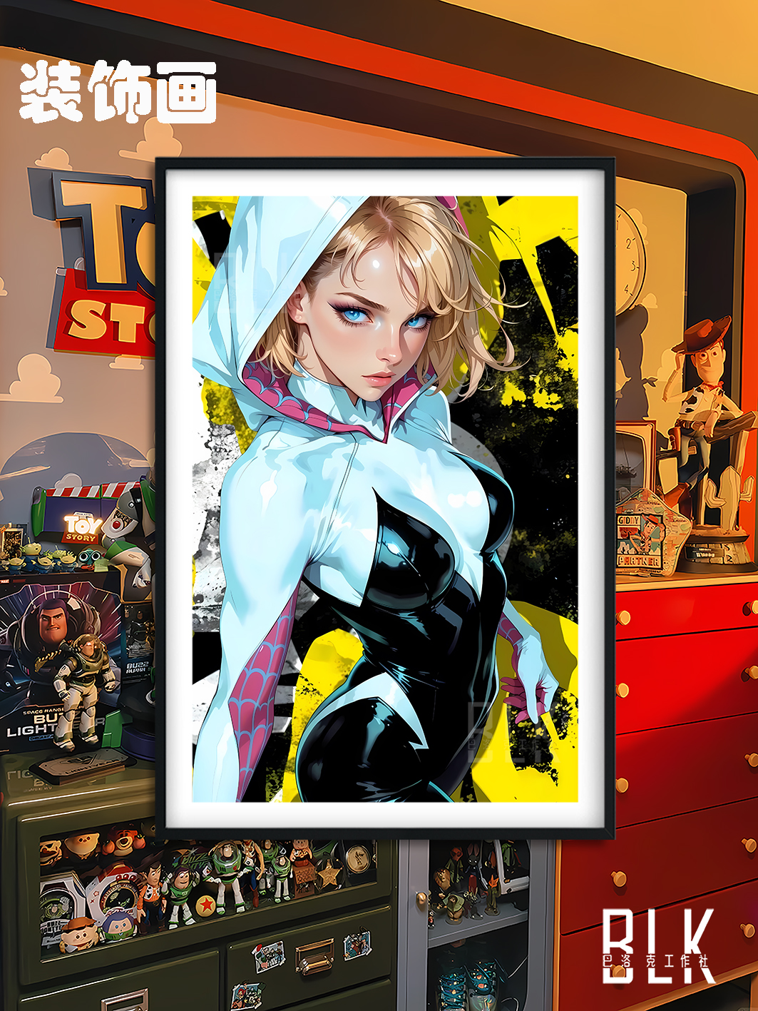 【週邊】巴洛克－漫威 蜘蛛俠格溫 裝飾畫&冰箱貼