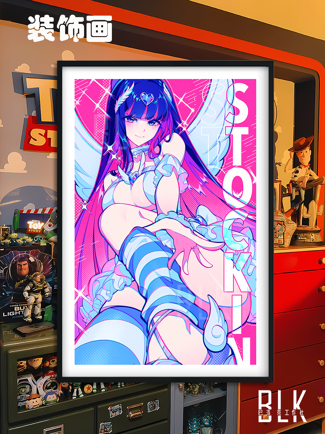 【週邊】巴洛克－吊帶襪天使 粉色天使 裝飾畫&冰箱貼