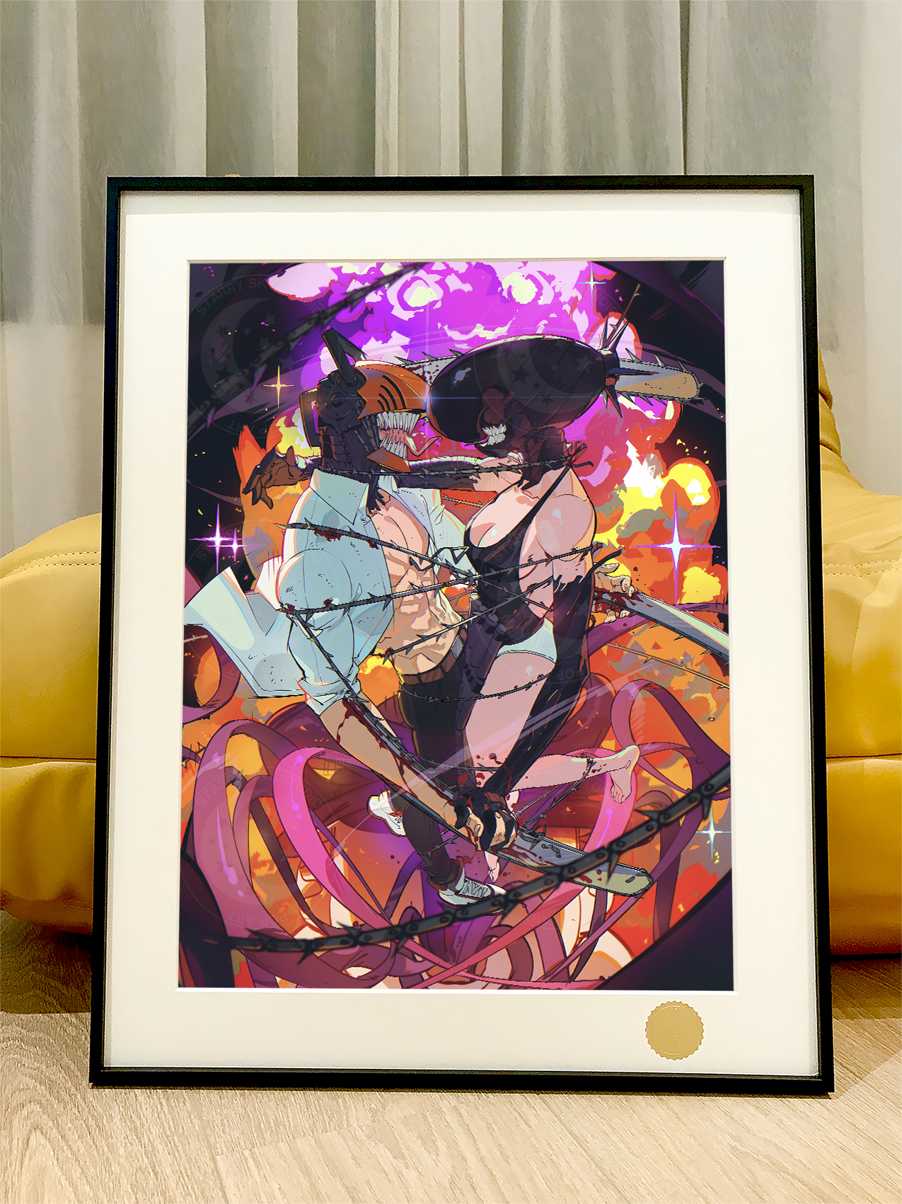 【週邊】星空工作室－鏈鋸人 bomb love 裝飾畫