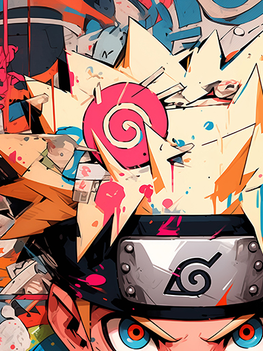 【週邊】巴洛克－火影忍者 塗鴉鳴人 裝飾畫&冰箱貼