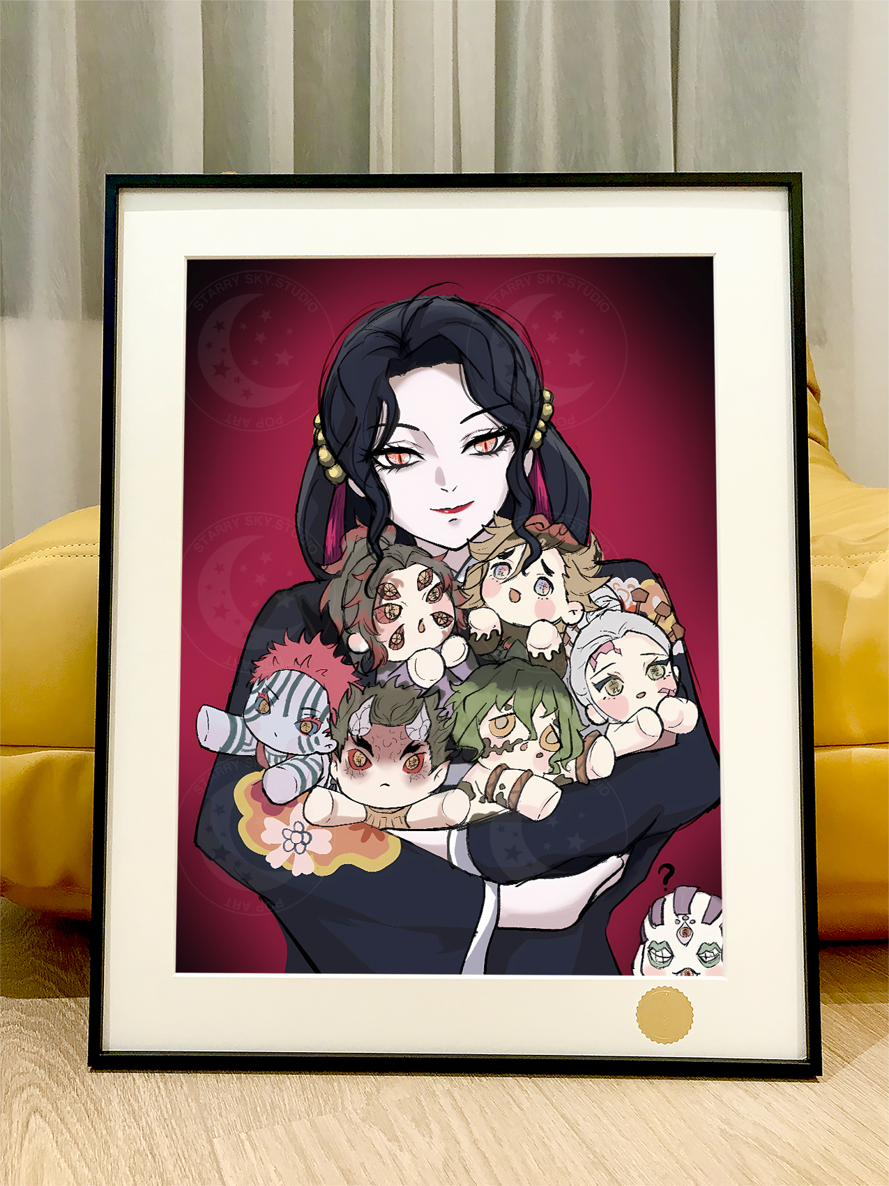 【週邊】星空工作室－鬼滅之刃 上弦布娃娃 裝飾畫