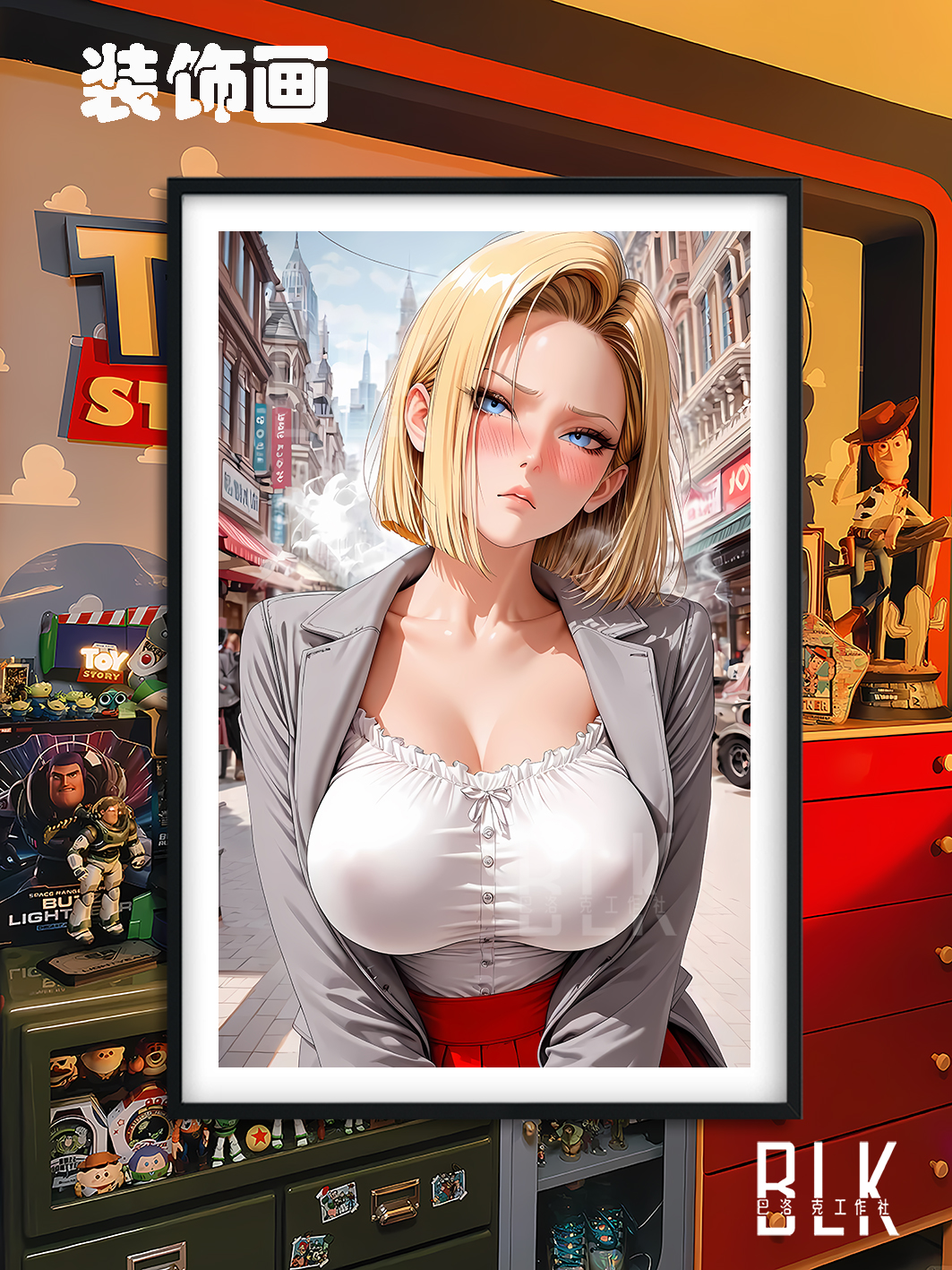 【週邊】巴洛克-七龍珠 羞澀18號 裝飾畫&冰箱貼 【週邊】巴洛克-七龍珠 羞澀18號 裝飾畫&冰箱貼