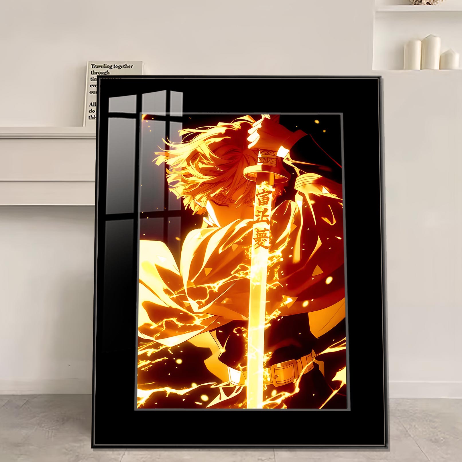 【週邊】橘子工作室－鬼滅之刃 我妻善逸 滅 裝飾畫＆色紙