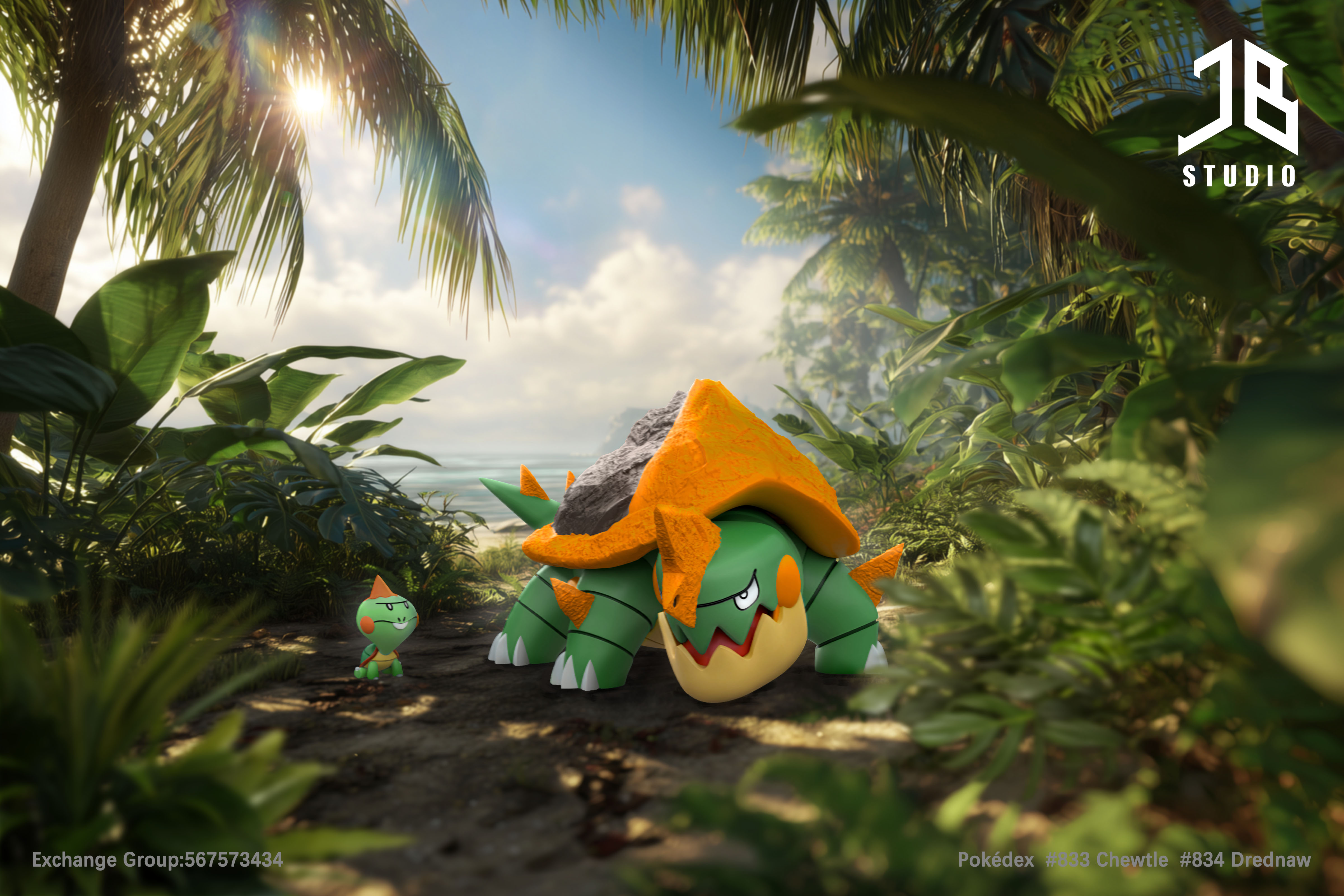 【寶可夢】精寶工作室 JB Studio－圖鑑系列 進化組 咬咬龜&暴噬龜