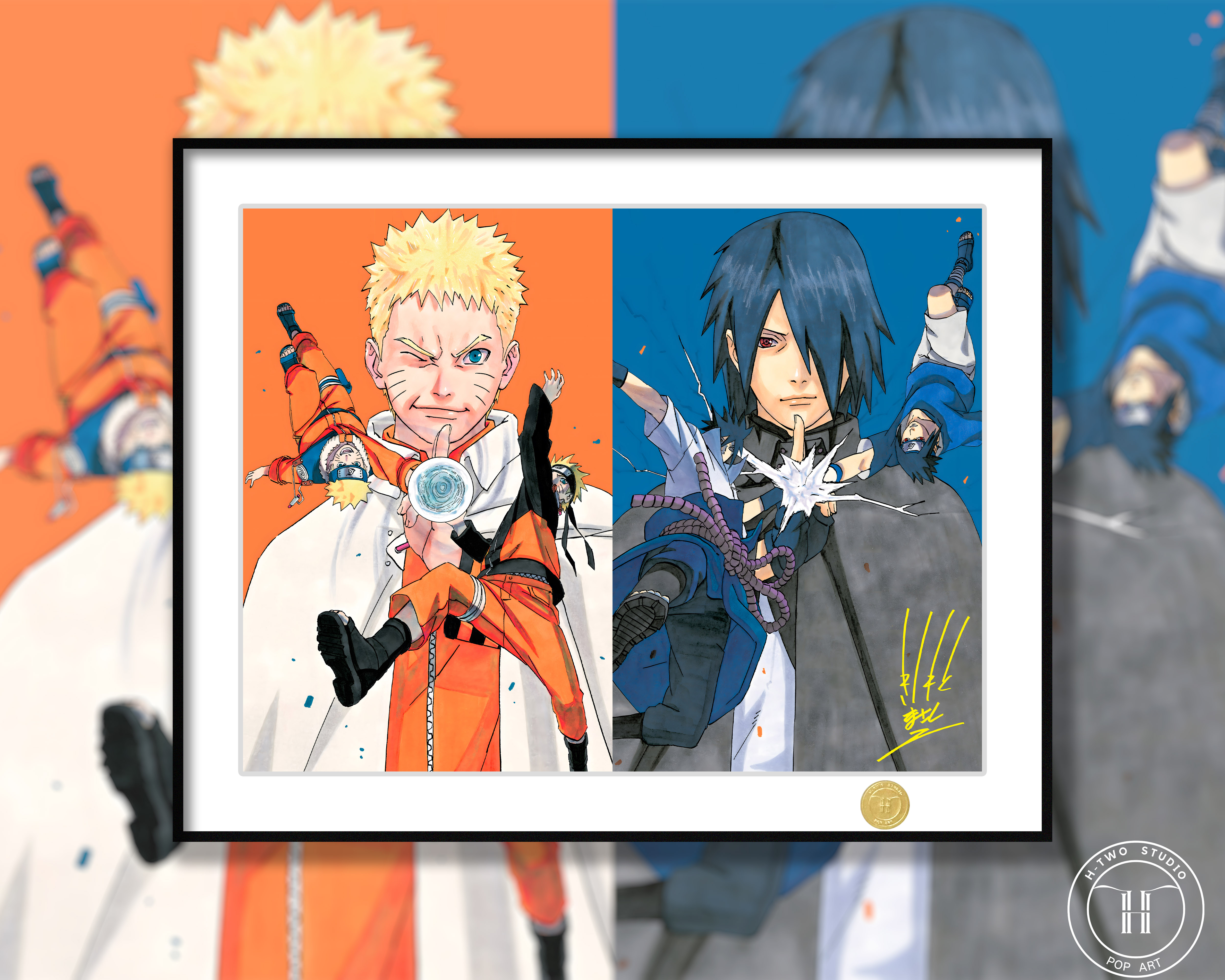 【週邊】H2工作室－火影忍者 鳴人＆佐助 裝飾畫