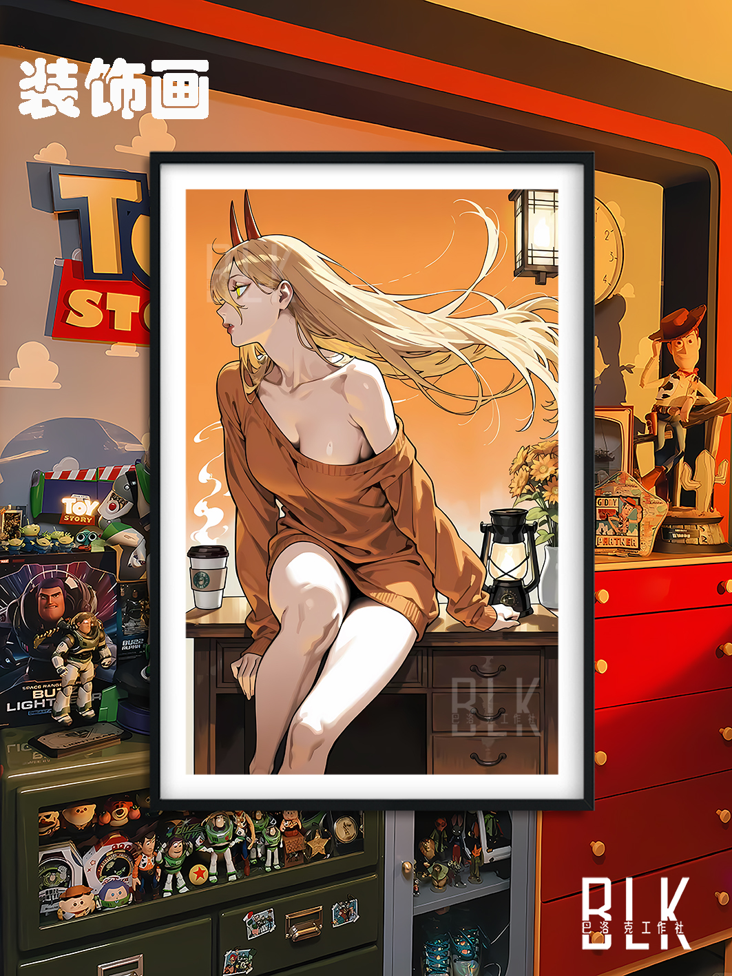 【週邊】巴洛克－鏈鋸人 咖啡帕瓦 裝飾畫＆冰箱貼