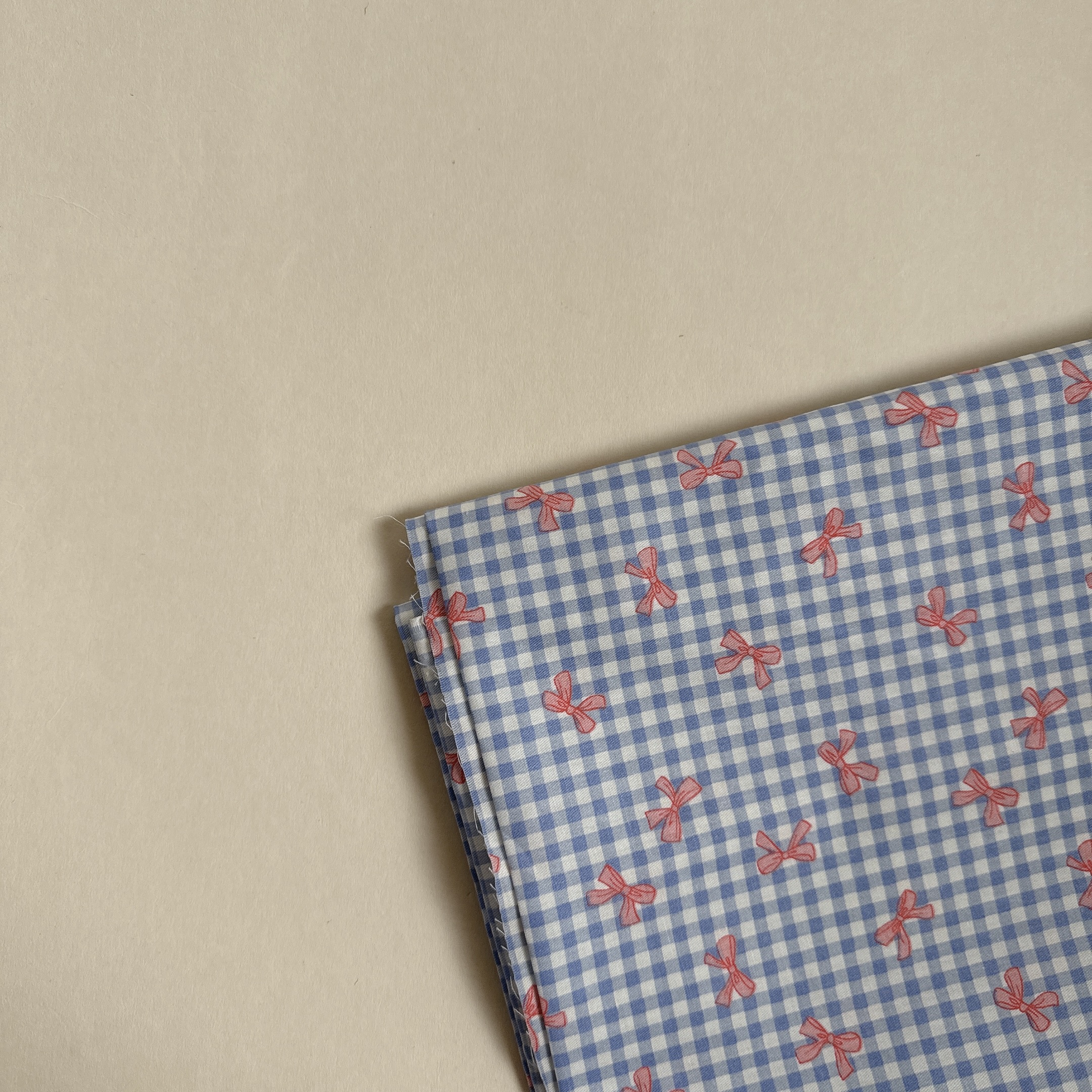 【 選布 】蝴蝶結藍色格子