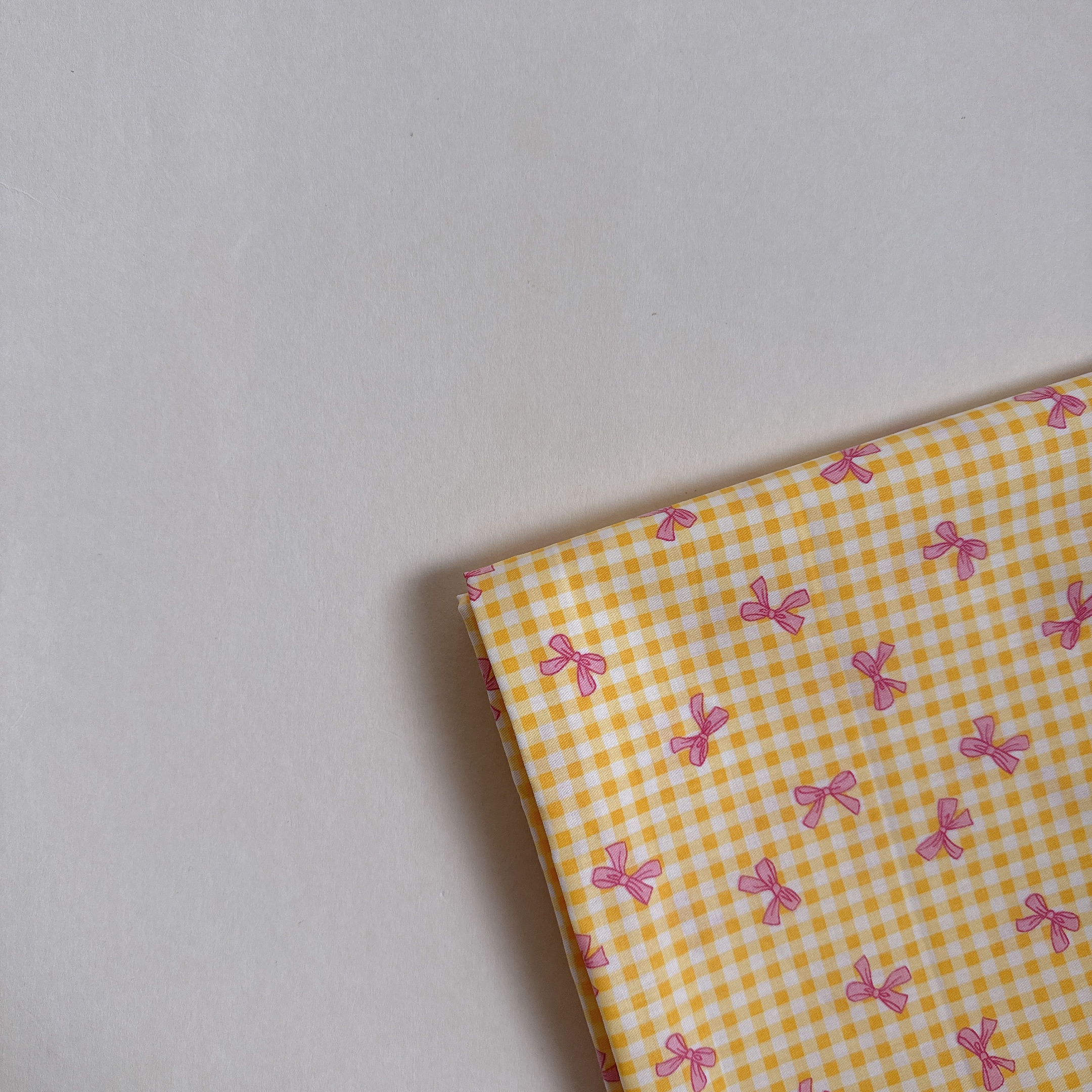 【 選布 】蝴蝶結黃色格子