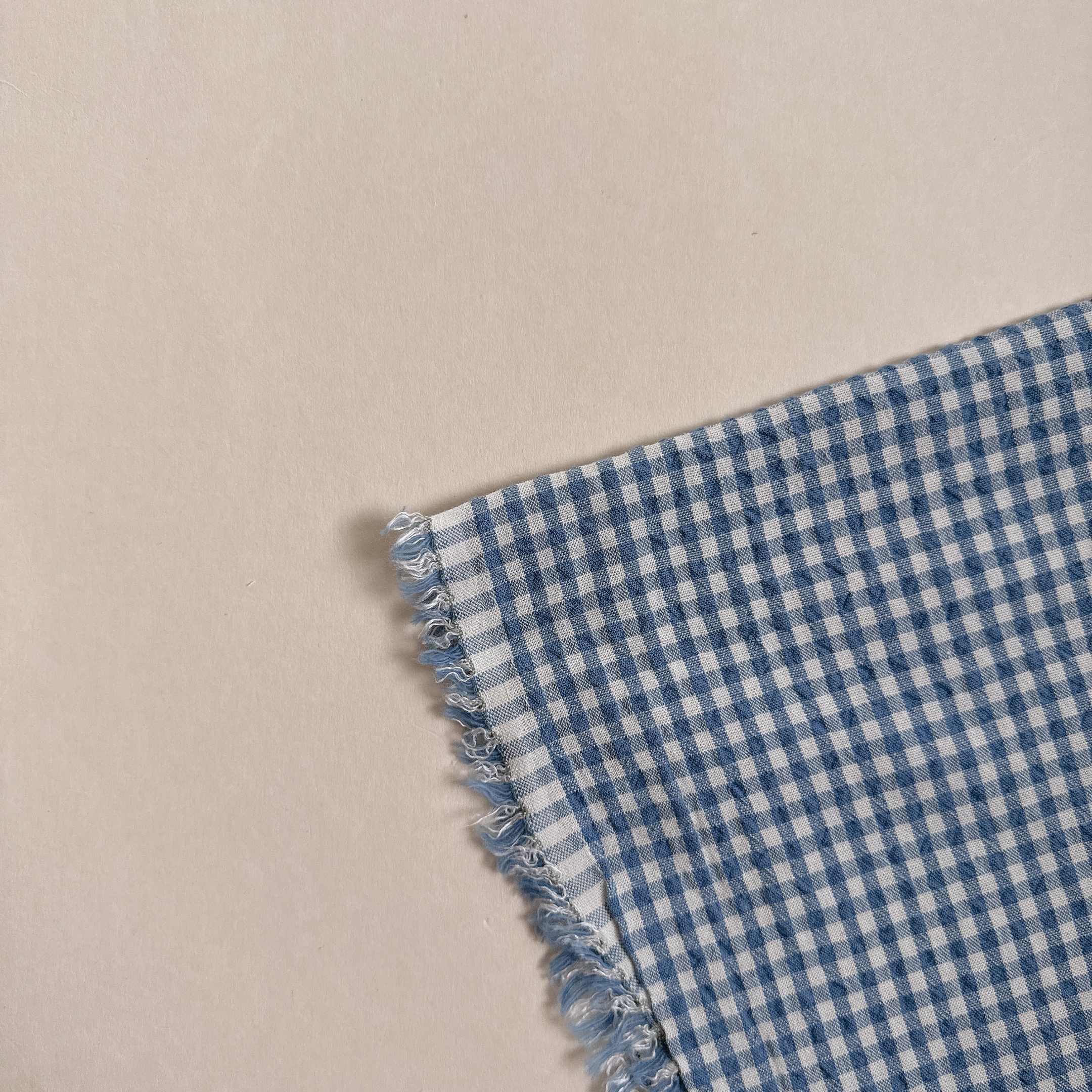 【 選布 】深藍色格子 - 水洗棉