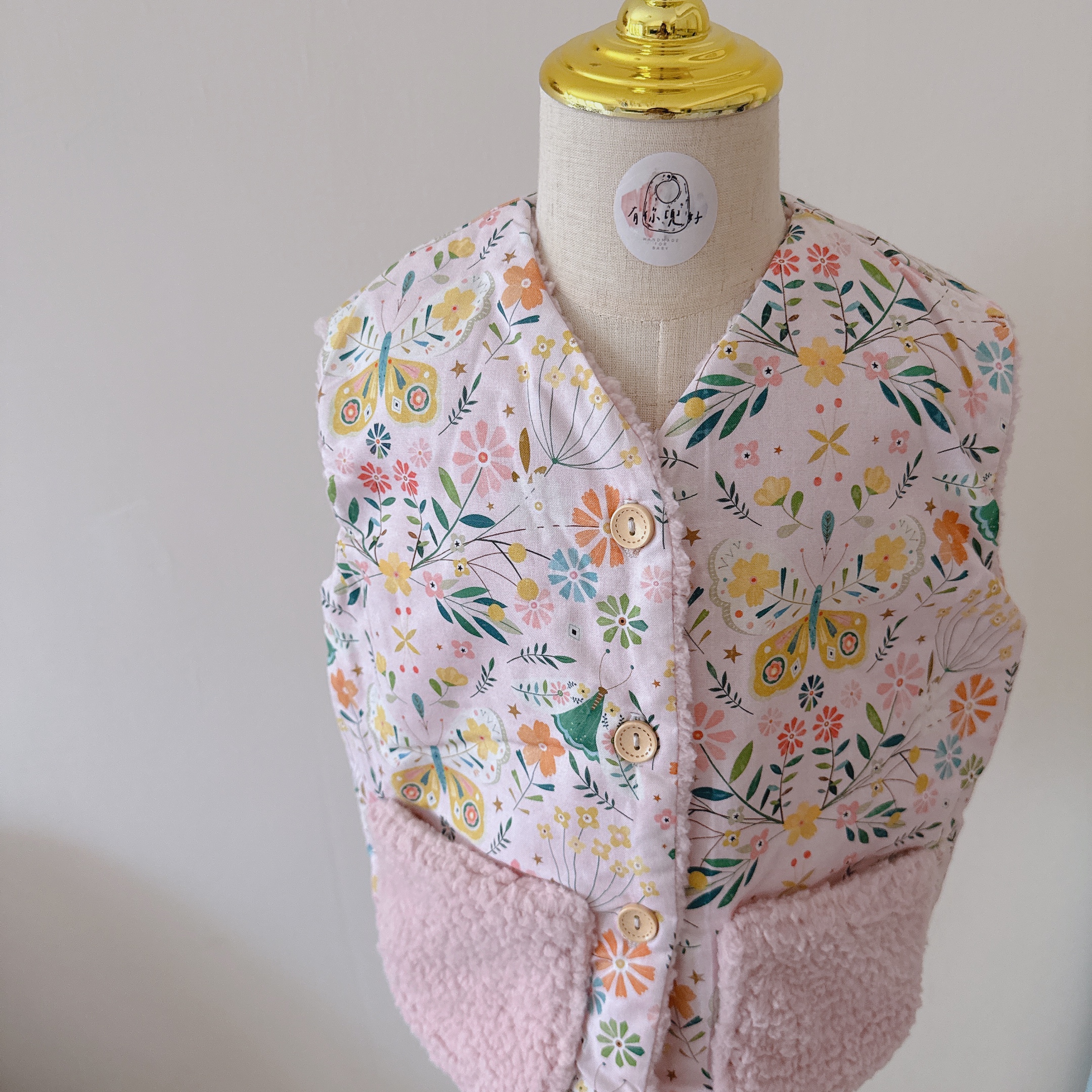 小童背心（羊羔絨款）- 花花