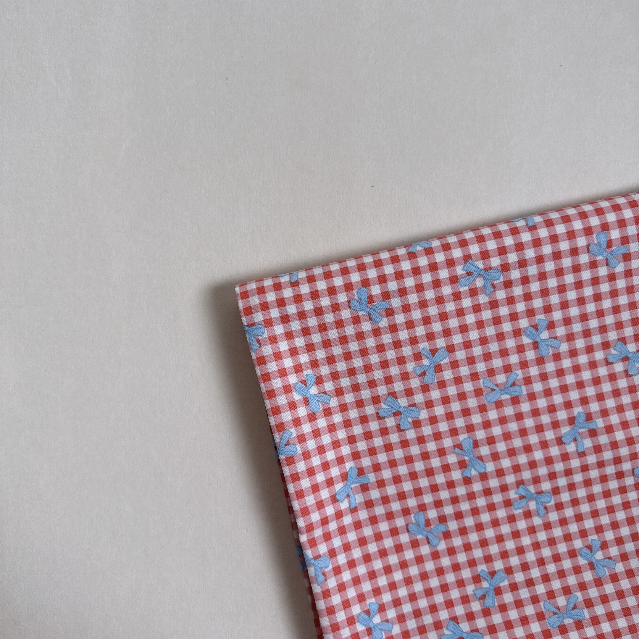 【 選布 】蝴蝶結粉色格子